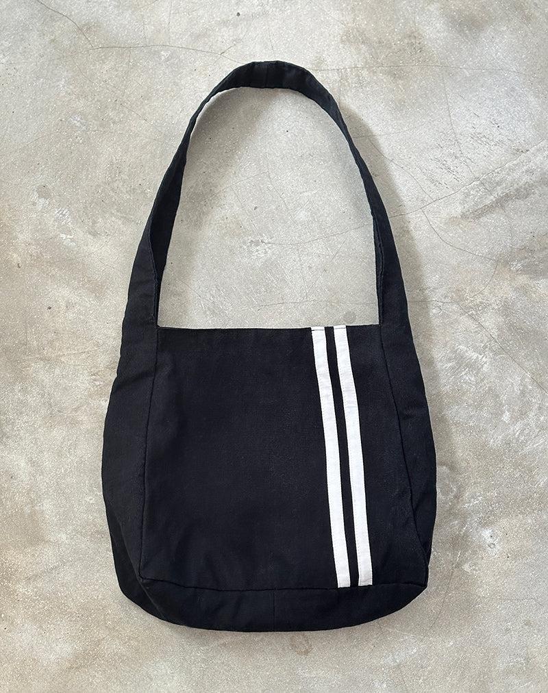 Pardi Canvas Bag in Black with White Stripe Female Product Image