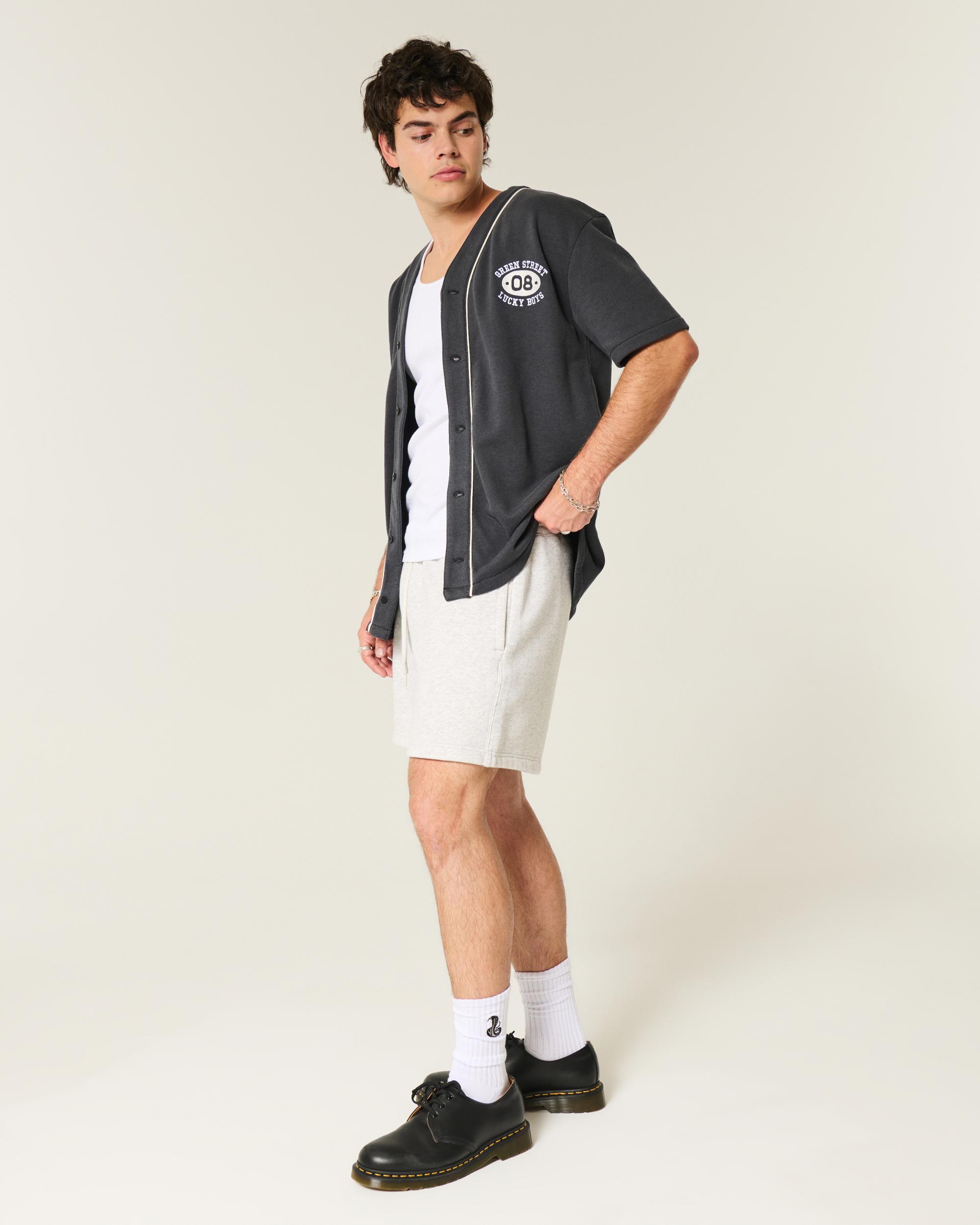 Mid-Thigh Loose Fleece Shorts Product Image