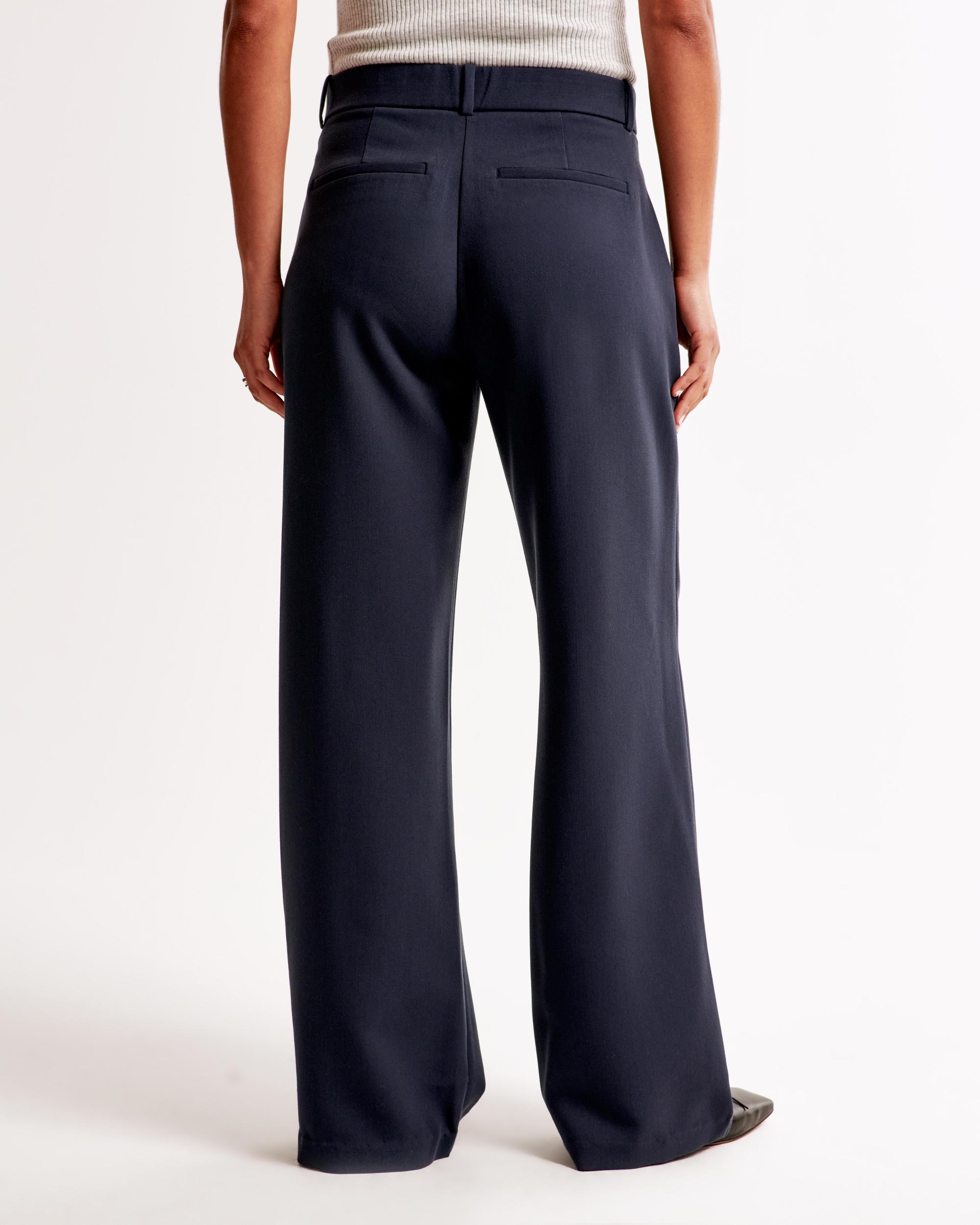 Curve Love A&F Sloane Low Rise Tailored Wide Leg Pant Product Image