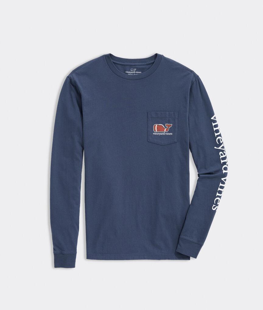 Football Whale Long-Sleeve Pocket Tee Product Image