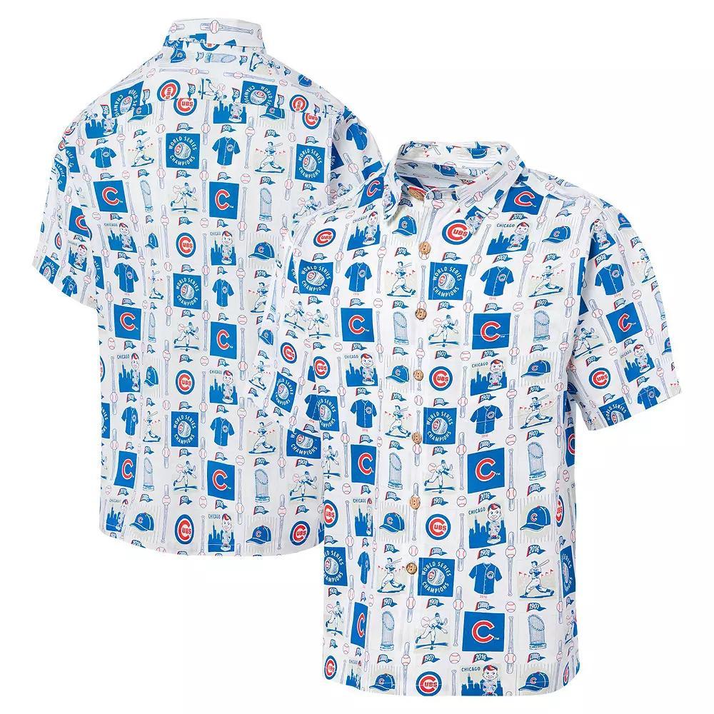 Men's Reyn Spooner White Chicago Cubs Champions Scenic Button-Up Shirt, Size: Large Product Image