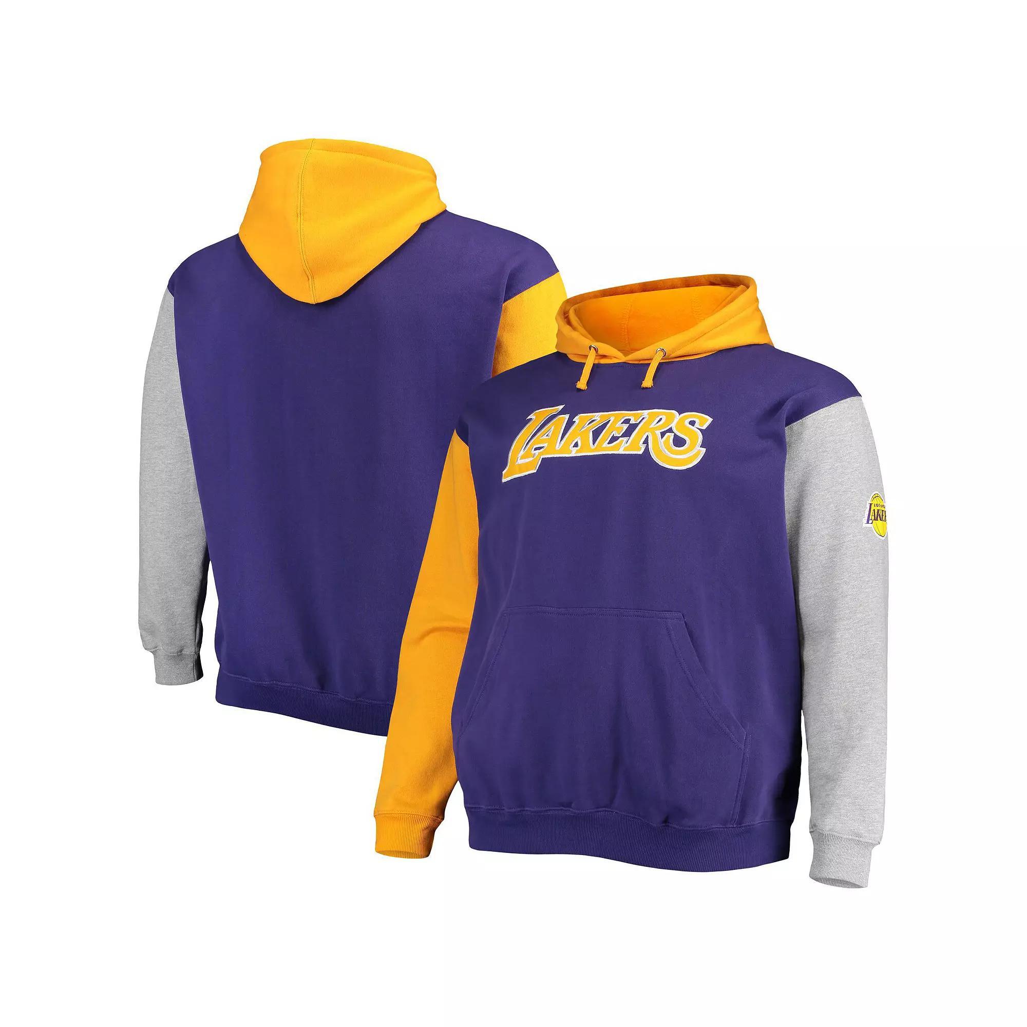 Men's Fanatics Branded Purple/Gold Los Angeles Lakers Big & Tall Double Contrast Pullover Hoodie, Size: XLT Product Image