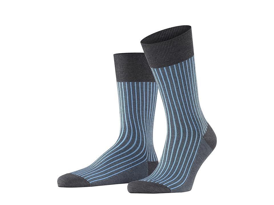 Falke Mercerized Cotton & Nylon Two Tone Stripe Jacquard Dress Socks Product Image