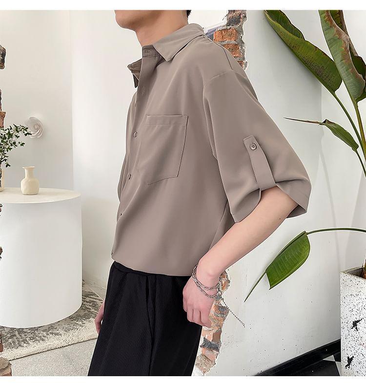 Short-Sleeve Pocket Detail Shirt Product Image