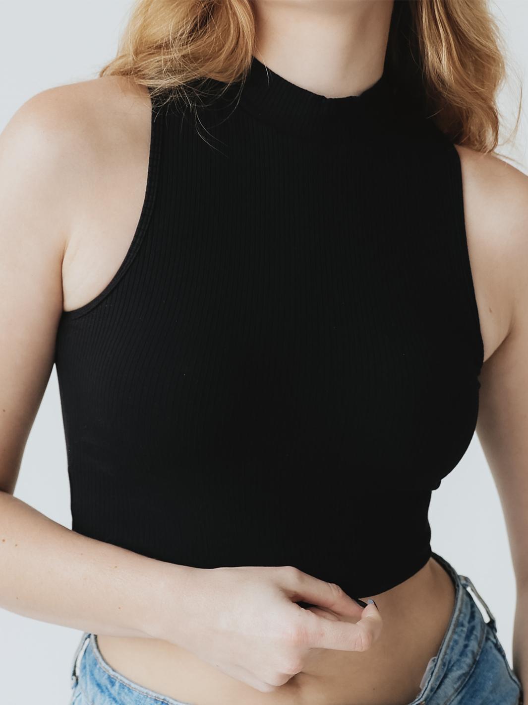 Ribbed Mock Neck Brami (Crop) Product Image