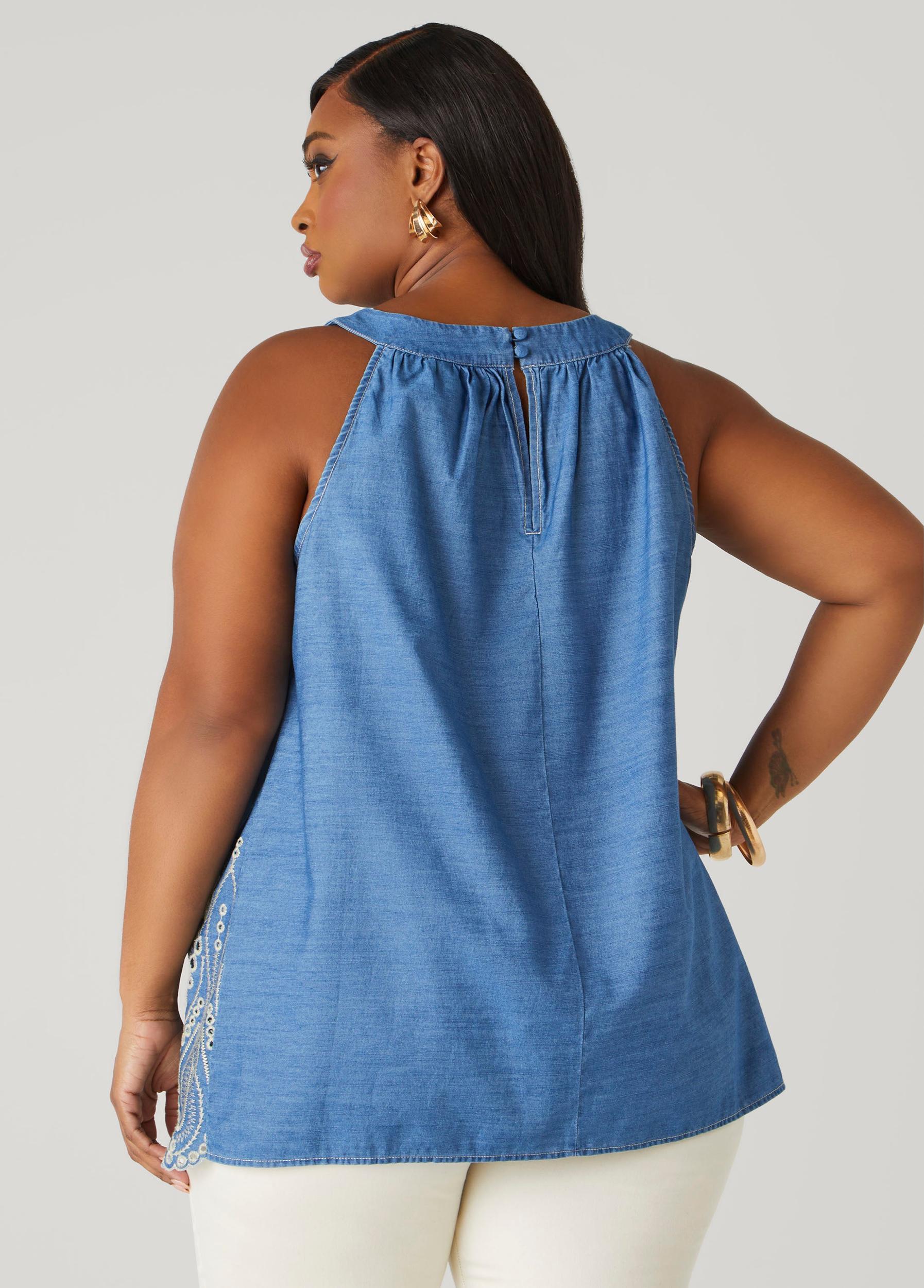 Eyelet Chambray Swing Top Product Image
