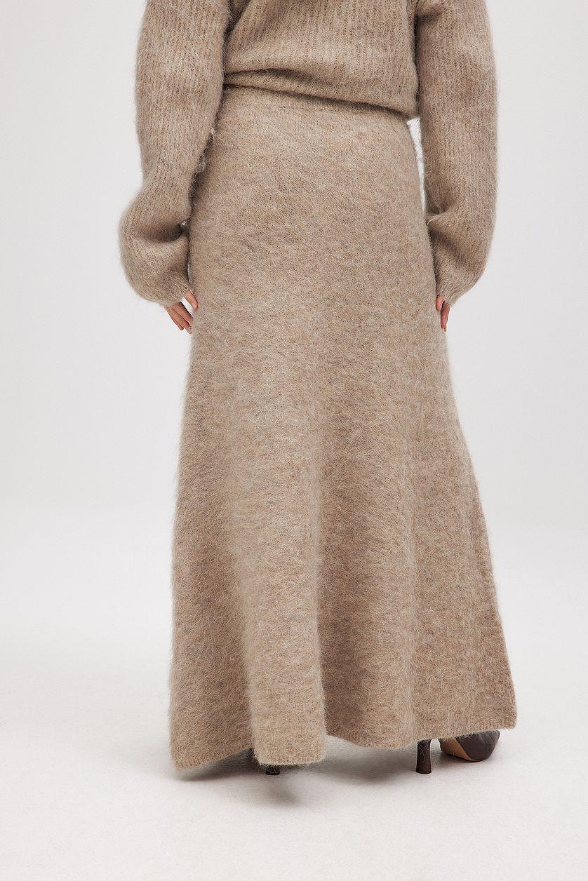 Wool Blend Knitted Maxi Skirt Product Image