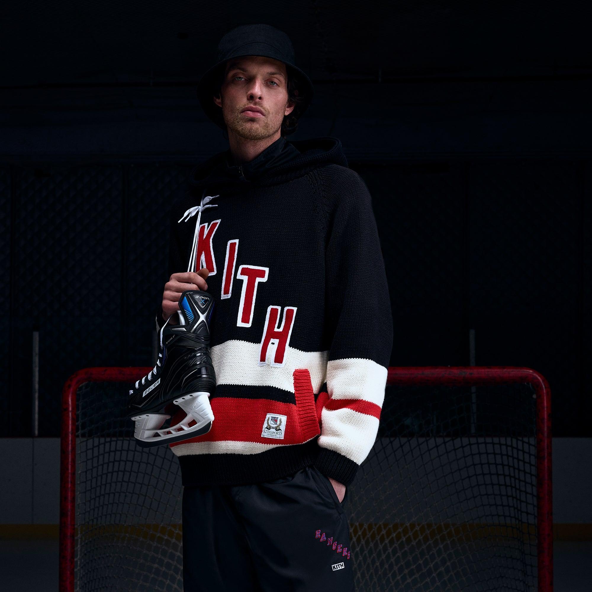 Kith for the New York Rangers Hooded Delk Sweater - Black Male Product Image