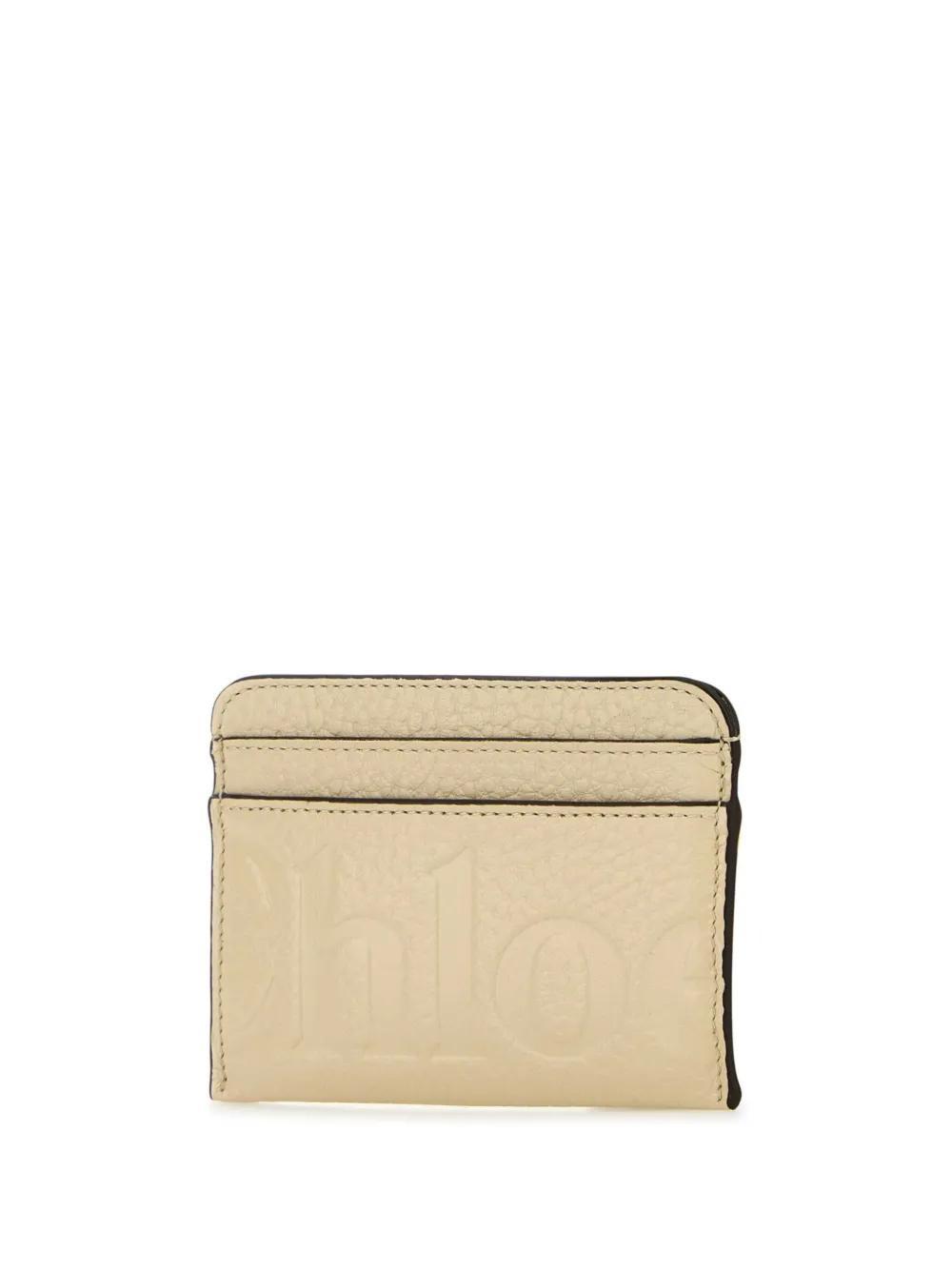 CHLOÉ Cream Leather Card Holder In Yellow Product Image