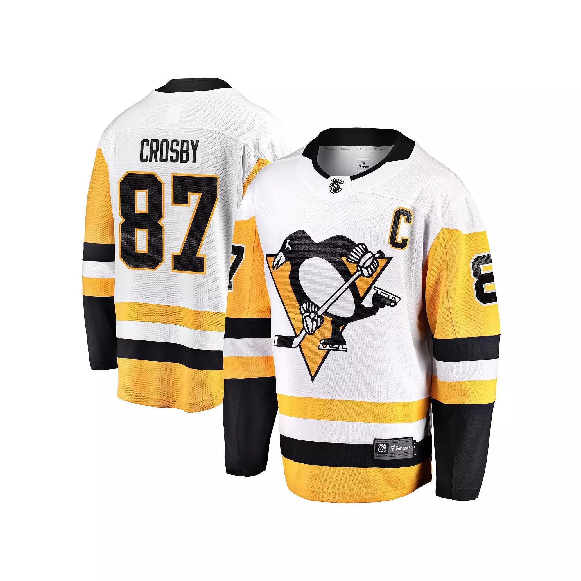 Men's Fanatics Branded Sidney Crosby White Pittsburgh Penguins Captain Away Premier Breakaway Player Jersey, Size: XL Product Image