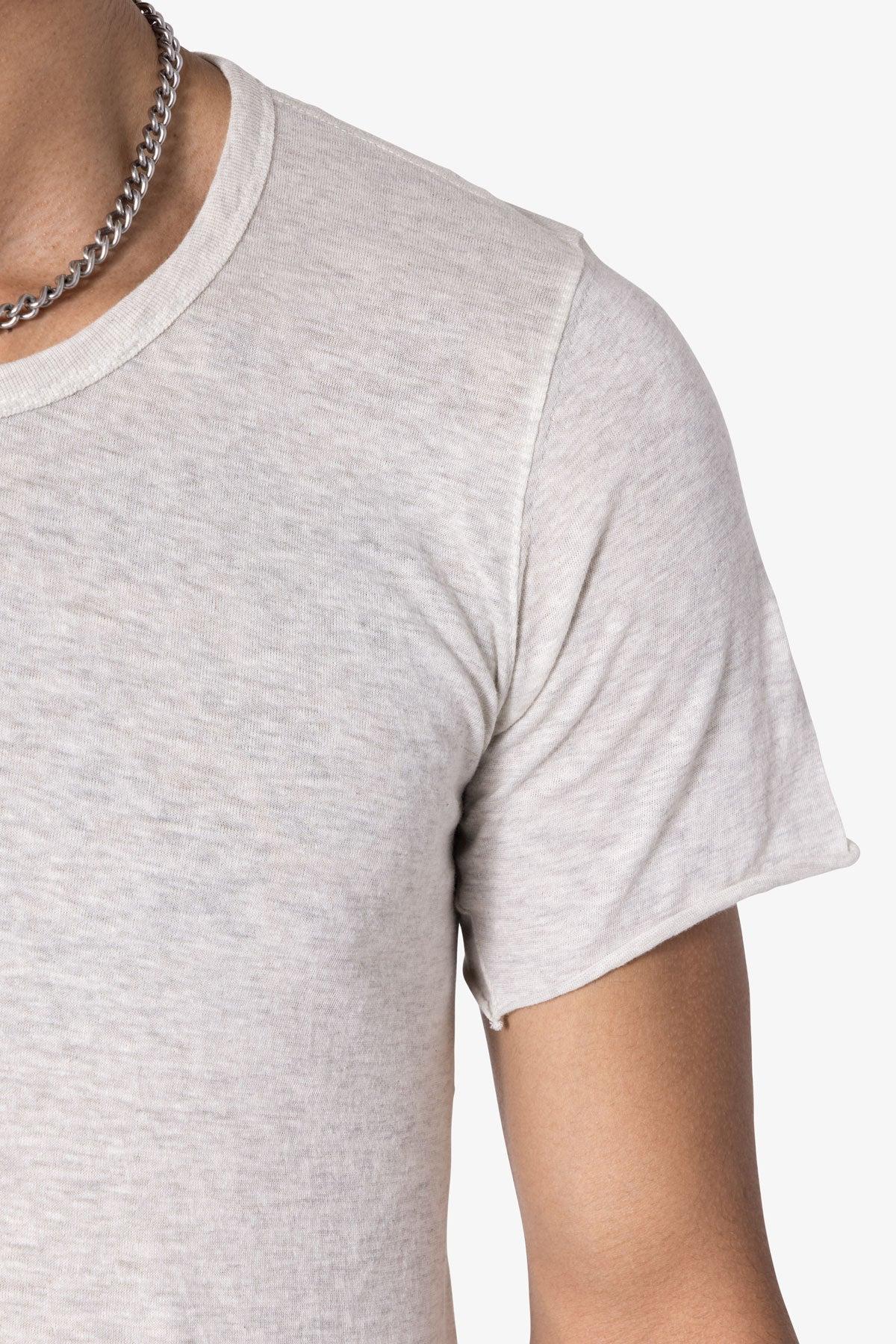 Sheer Knit Bias Cut Tee - Grey Product Image