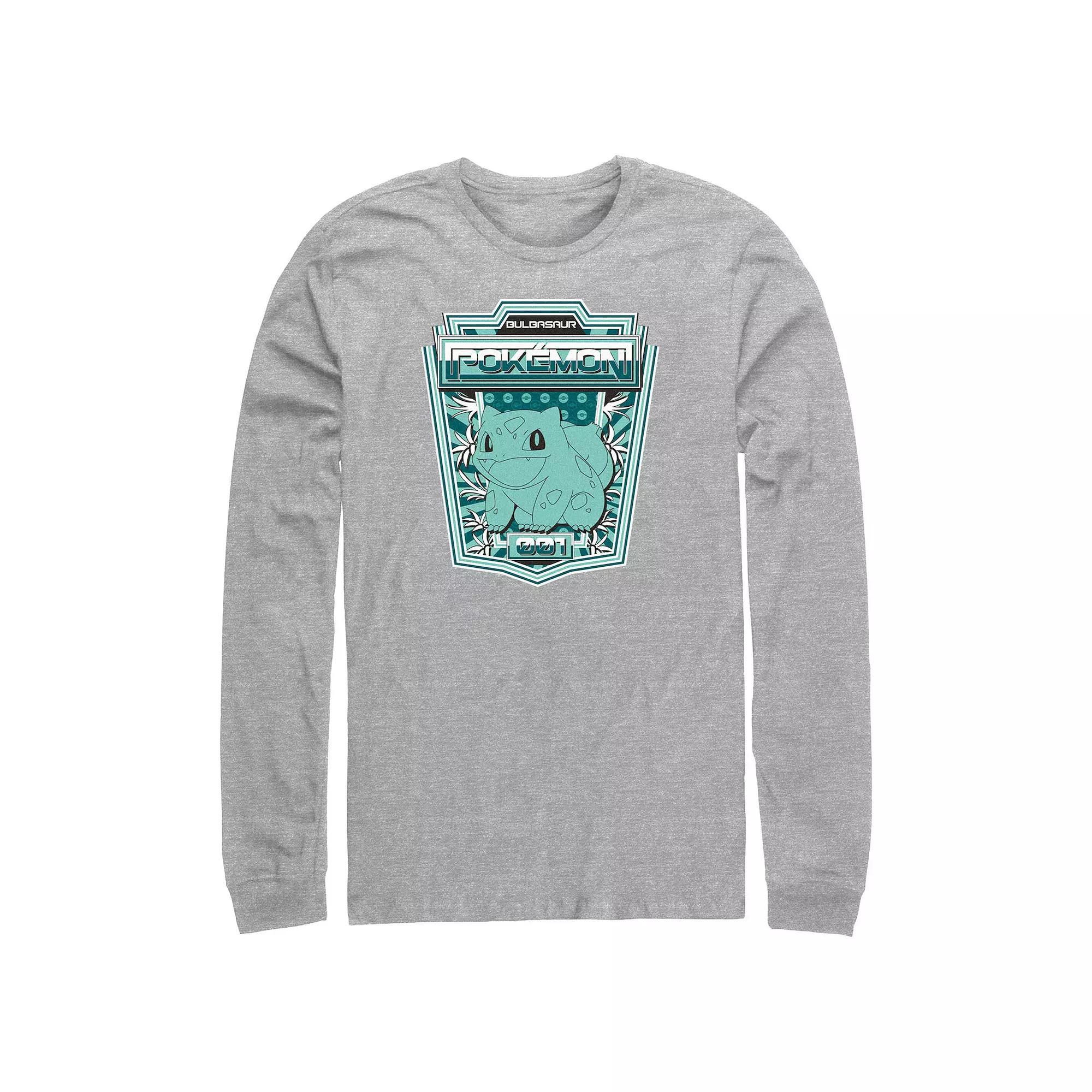 Men's Pokemon Bulbasaur Badge Graphic Tee, Size: XL, Athletic Grey Product Image