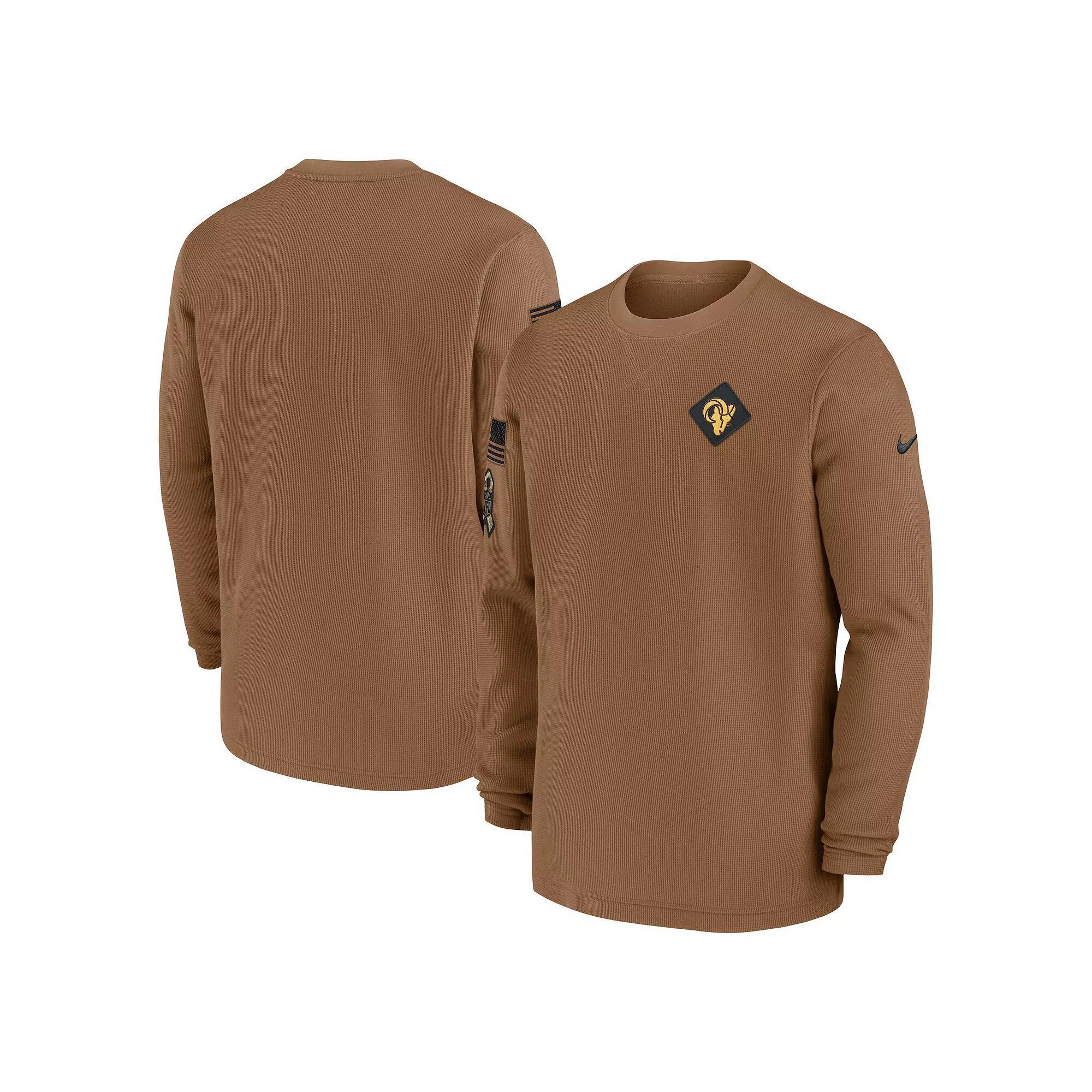 Men's Nike Brown Los Angeles Rams Salute to Service Pullover Sweatshirt, Size: Small Product Image