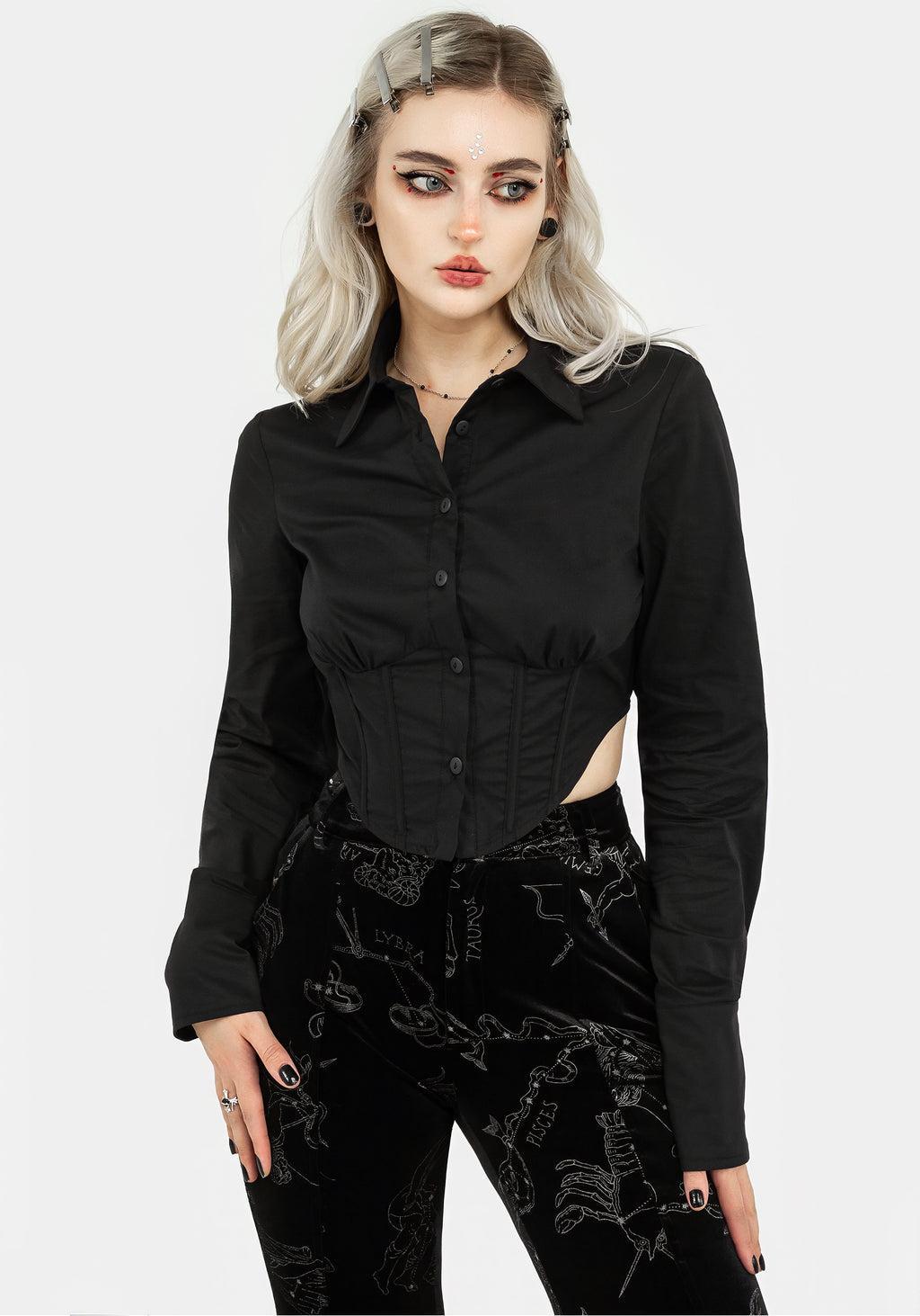 Ingram Collared Corset Shirt Product Image