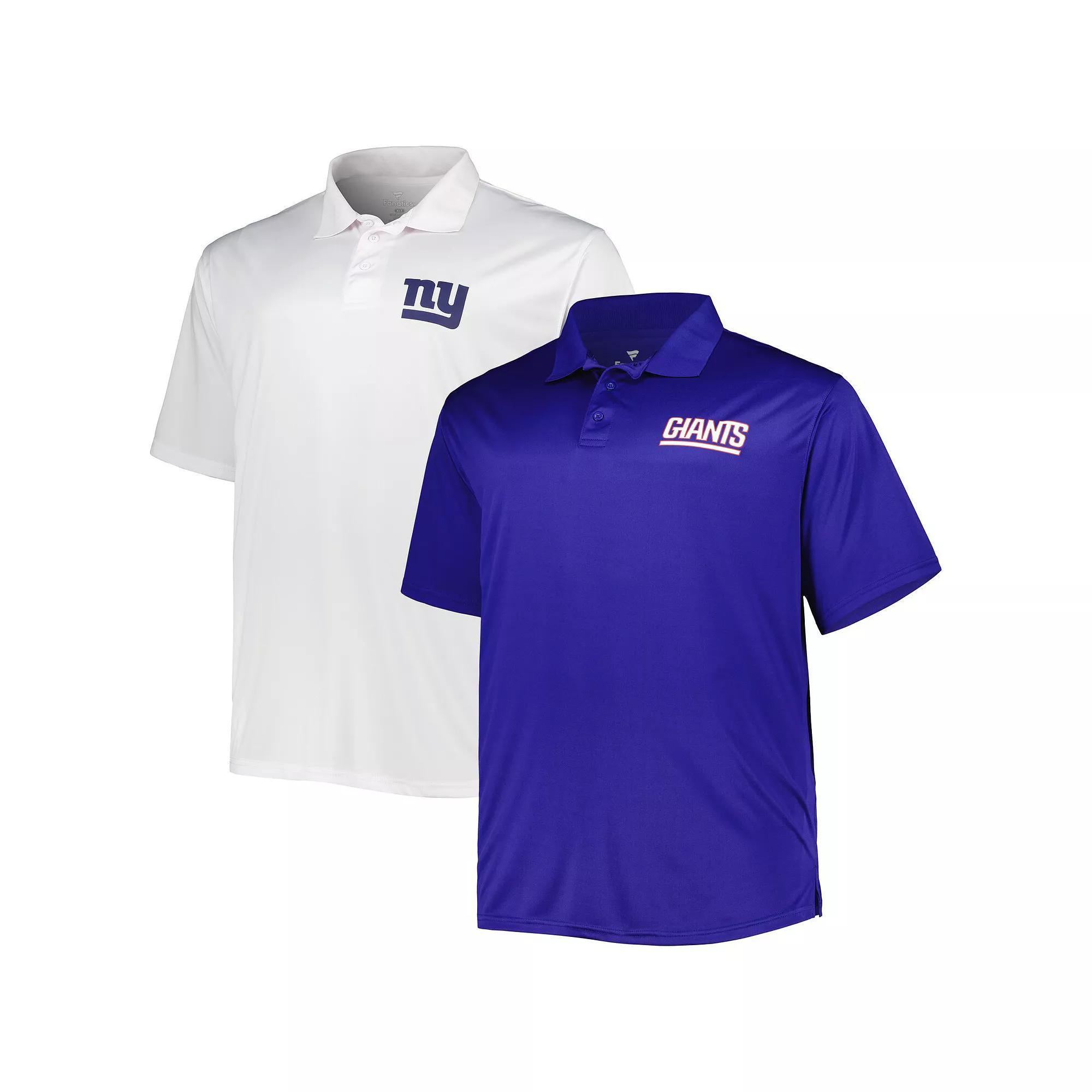 Men's Fanatics Branded Royal/White New York Giants Solid Two-Pack Polo Set, Size: 4XLT, Blue Product Image