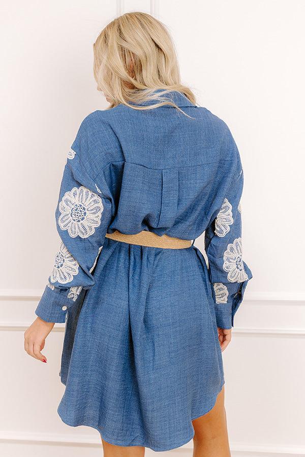 Boho Charm Embroidered Mini Dress Product Image