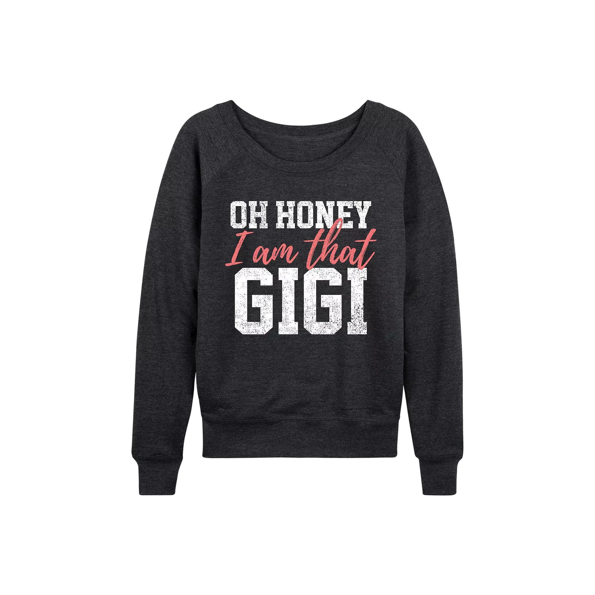 Women's Oh Honey I Am That Gigi French Terry Long Sleeve Tee, Girl's, Size: Small, Heather Grey Product Image