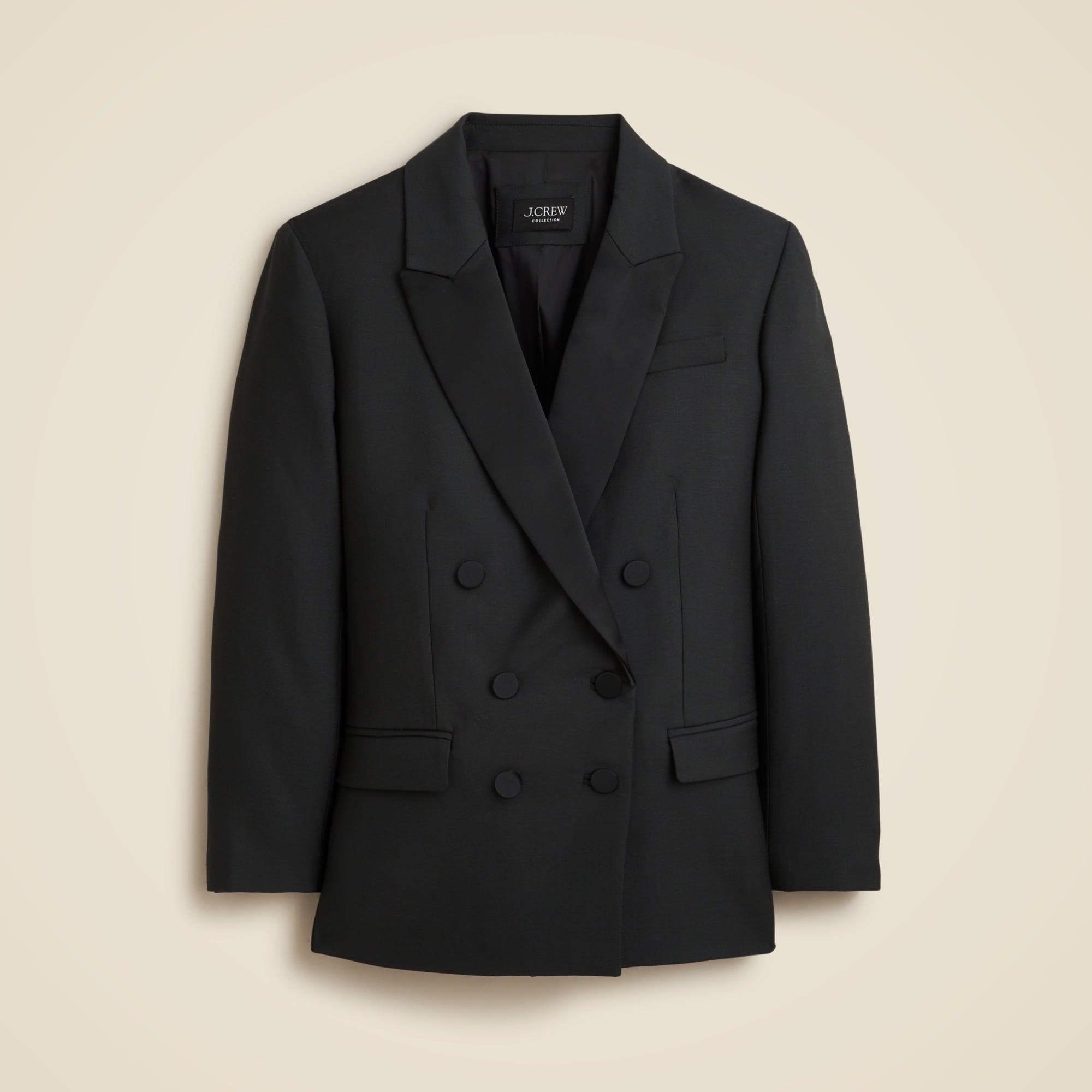 Collection relaxed double-breasted blazer in Italian tuxedo wool Product Image