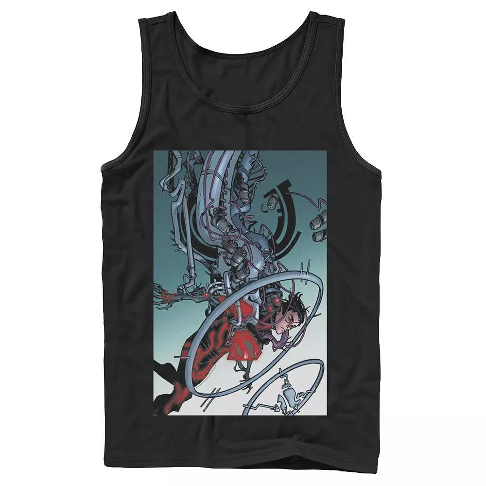 Men's DC Comics Superman Mechanics Comic Poster Tank Top, Size: Small, Black Product Image