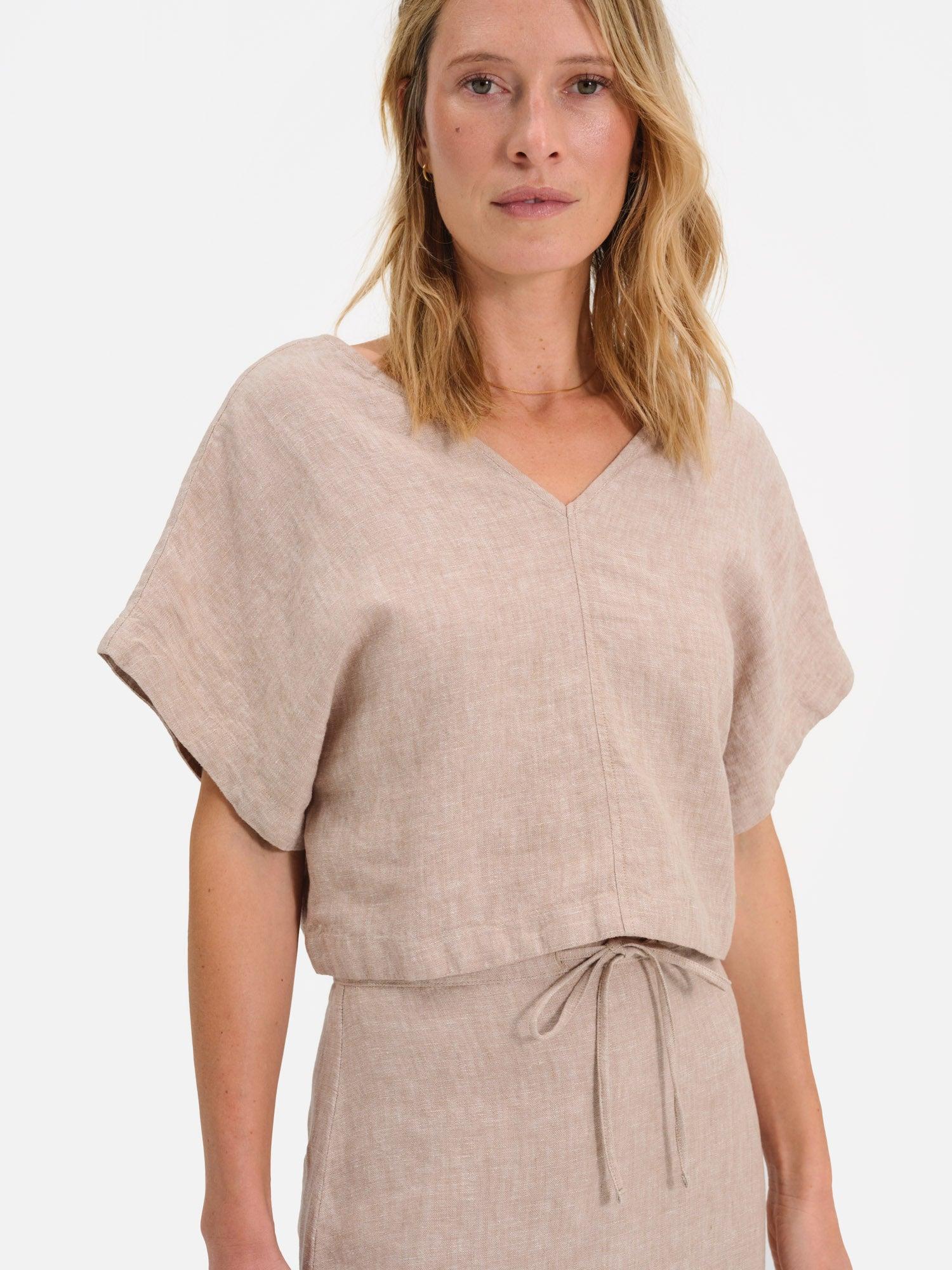 Organic Linen Midi Skirt Female Product Image