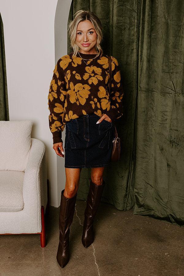 Cocoa Bomb Floral Knit Sweater Product Image