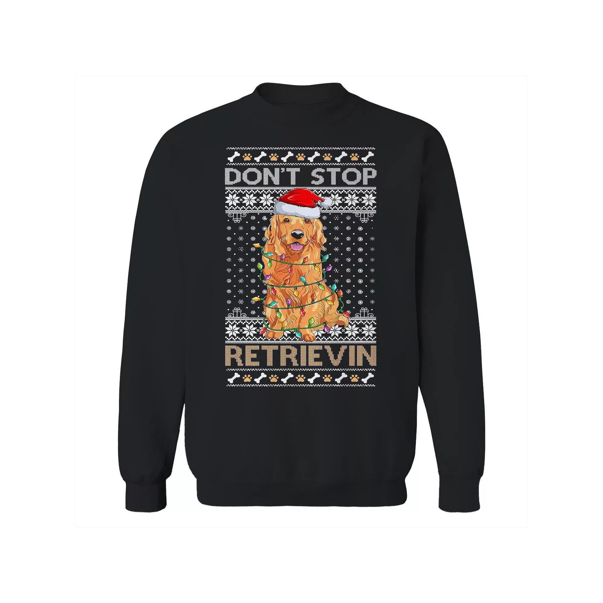 Men's Christmas Sweater Stop Retrievin Graphic Sweatshirt, Size: Small, Black Product Image