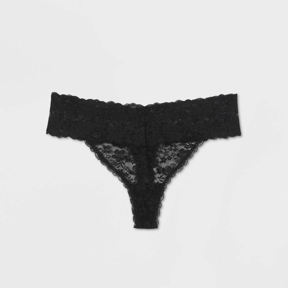 Womens Allover Lace Thong - Auden Black XXL Product Image