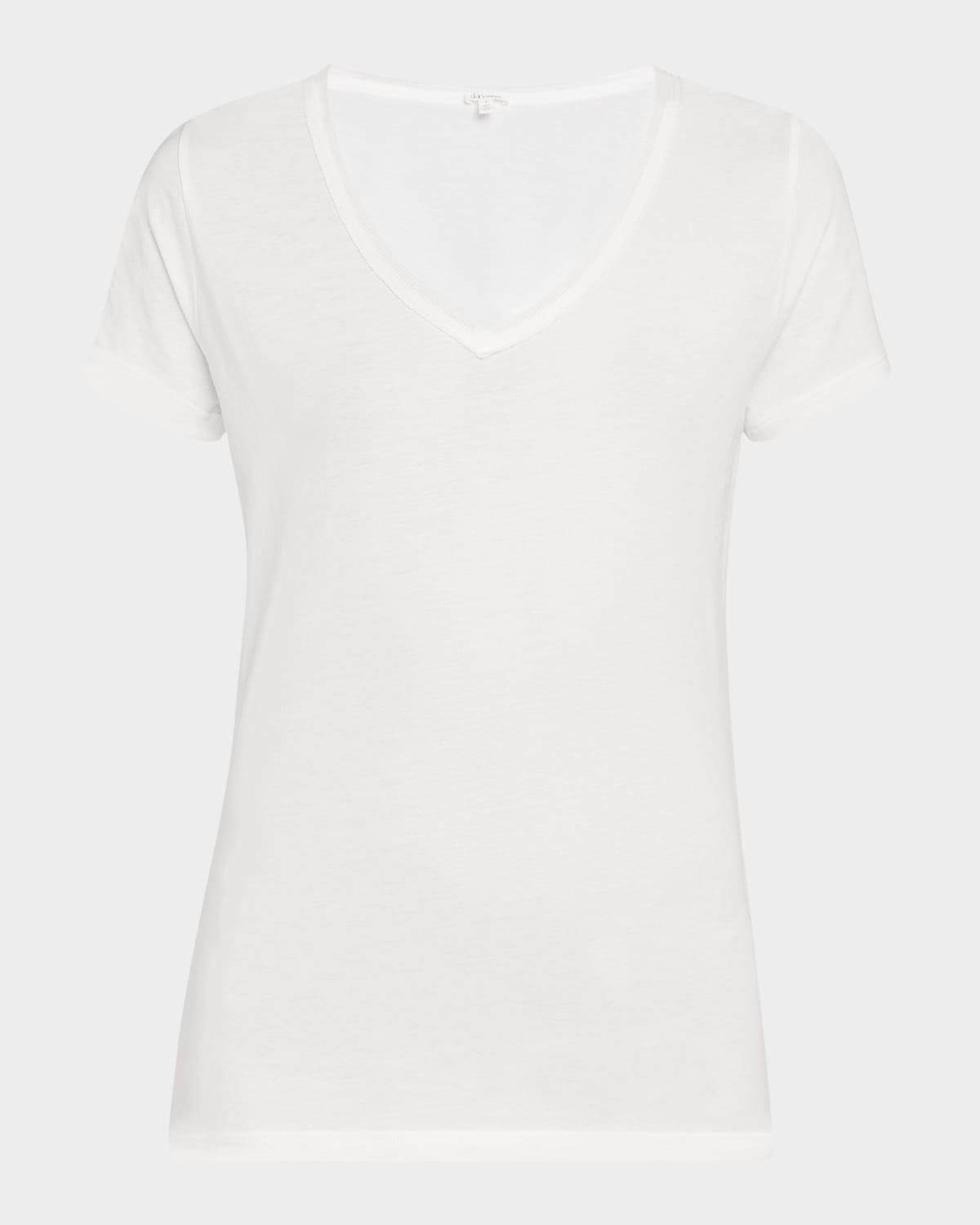 Easy V-Neck Cotton Tee Product Image