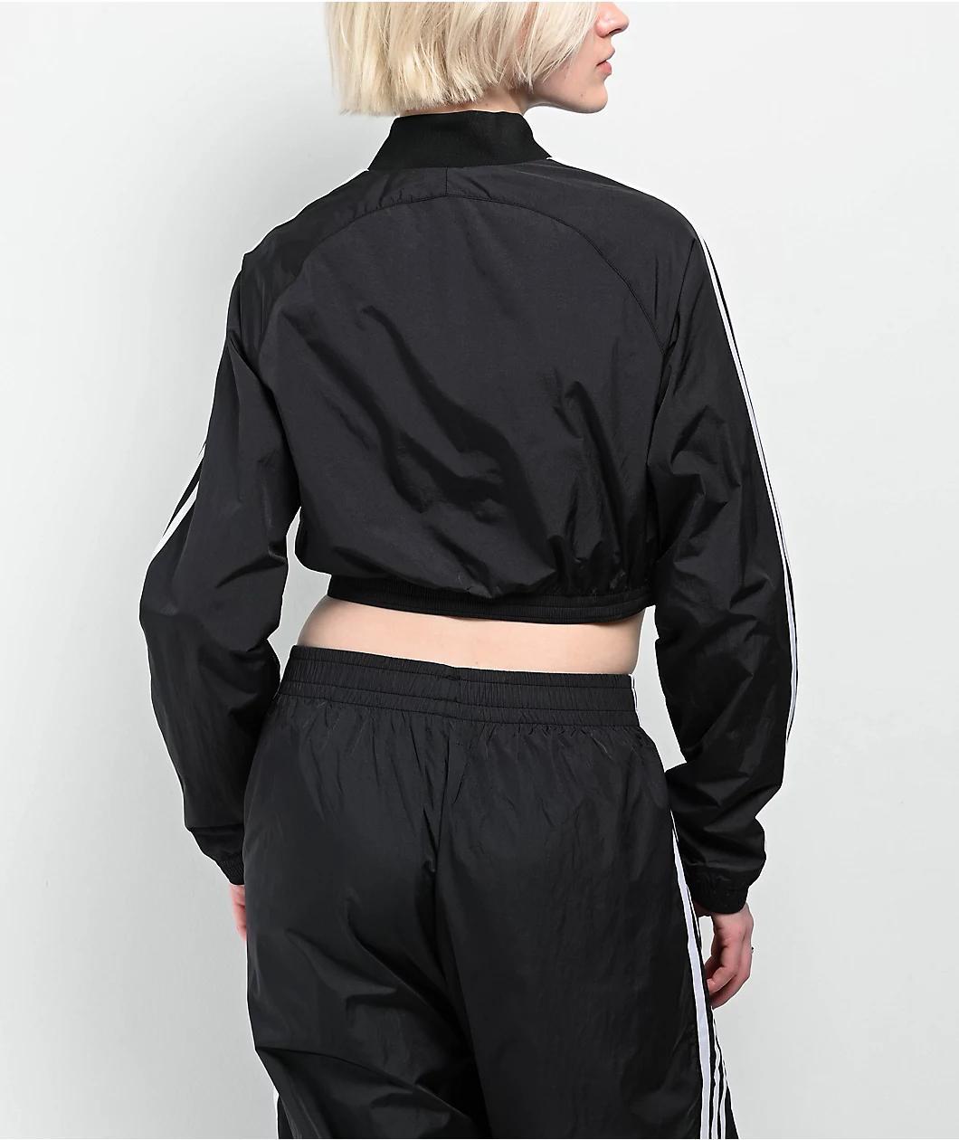 adidas Adicolor Teamgeist Black Crop Track Jacket Product Image