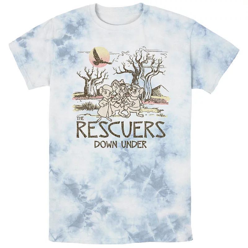 Disney's Rescuers Down Under Men's Adventure Mice Bombard Wash Graphic Tee, Size: Large, White Blue Product Image