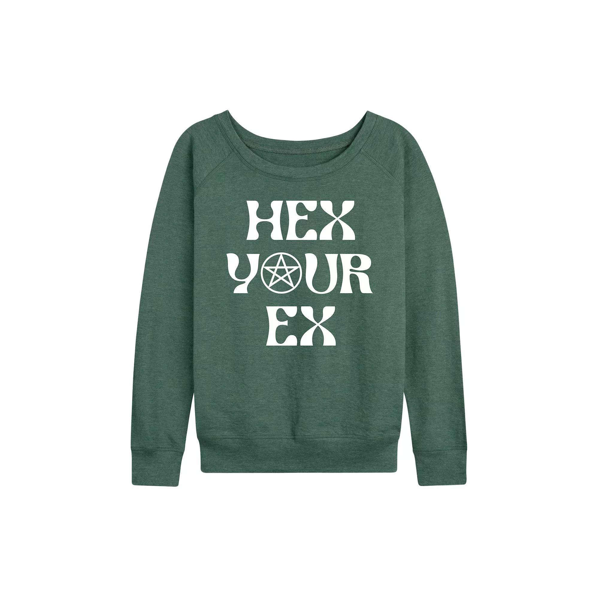 Women's Hex Your Ex French Terry Long Sleeve Tee, Size: XL, Grey Green Product Image