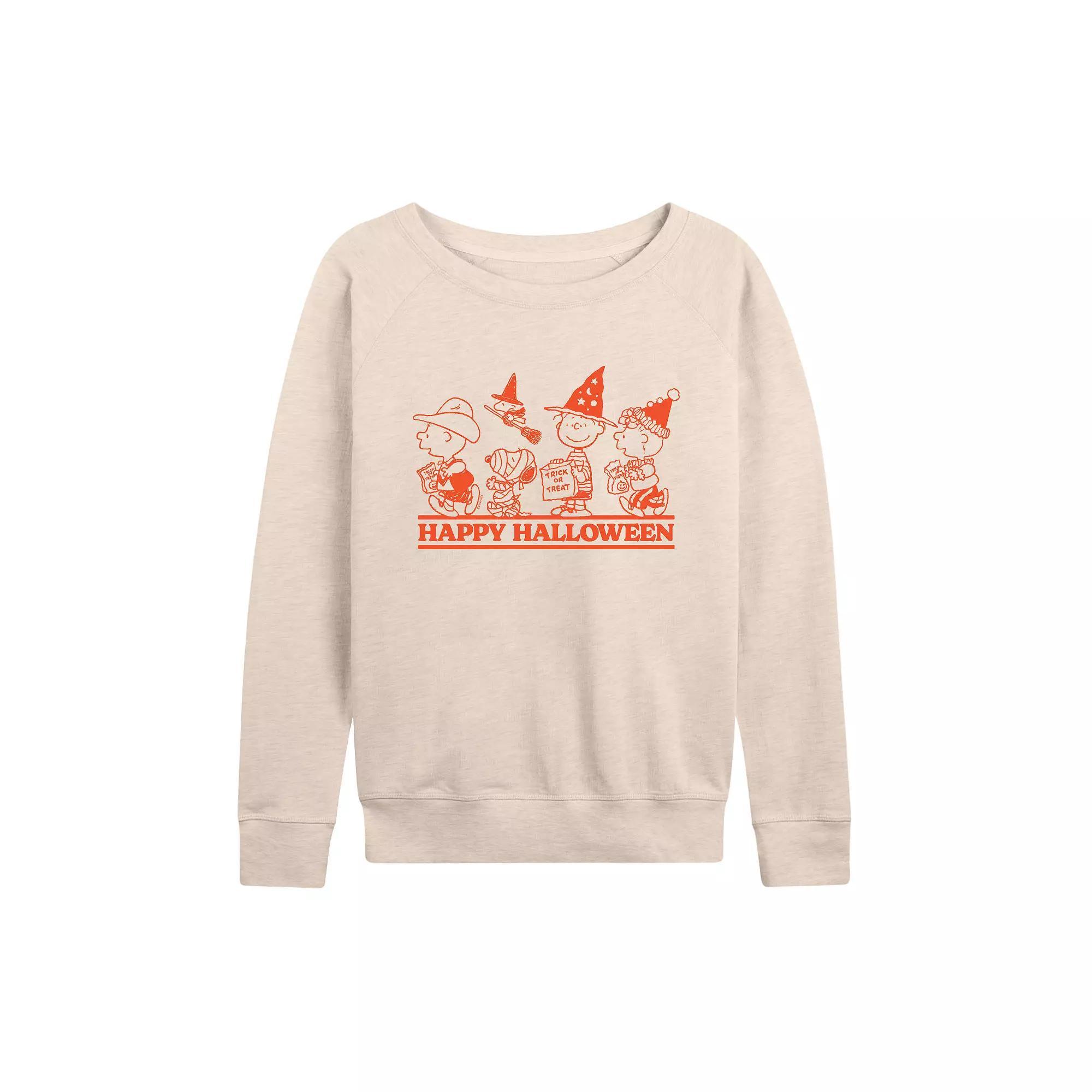Women's Peanuts Happy Halloween French Terry Long Sleeve Tee,  Product Image