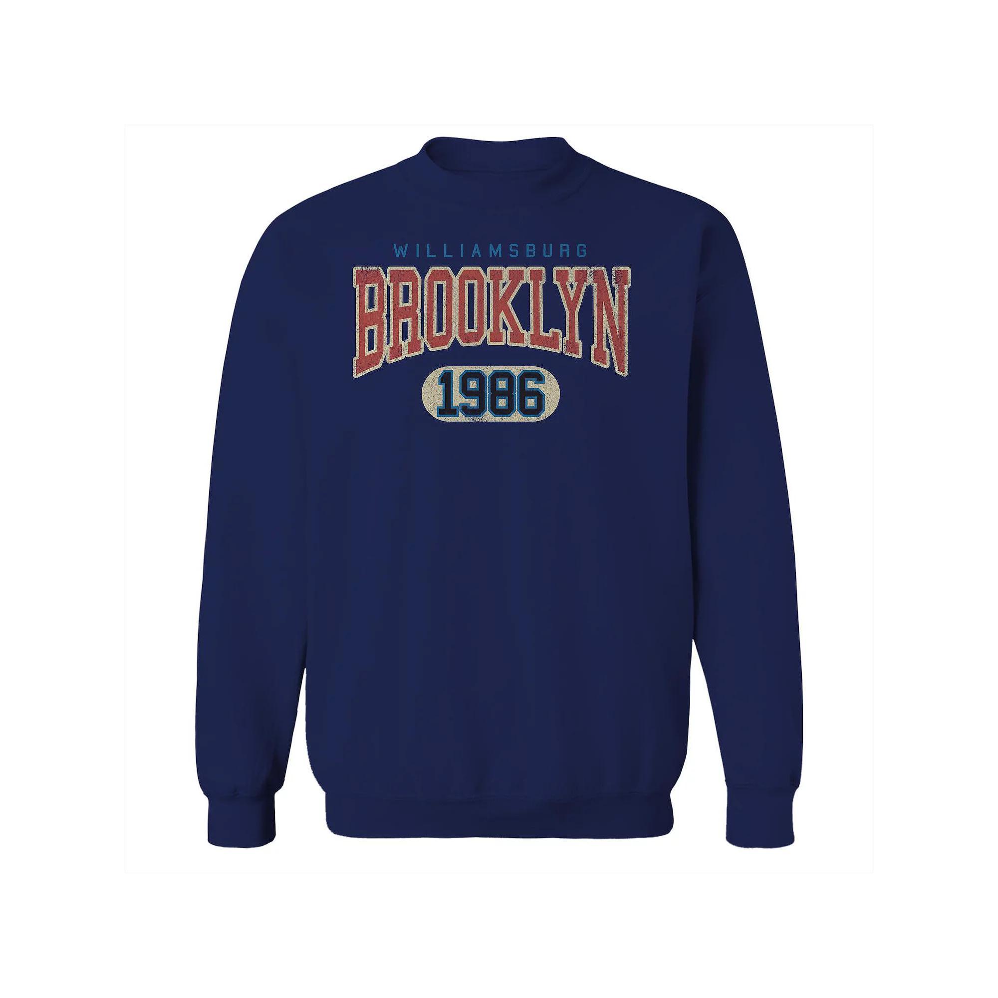 Junior's Brooklyn 86 Graphic Fleece Sweatshirt, Women's, Size: XL, Blue Product Image