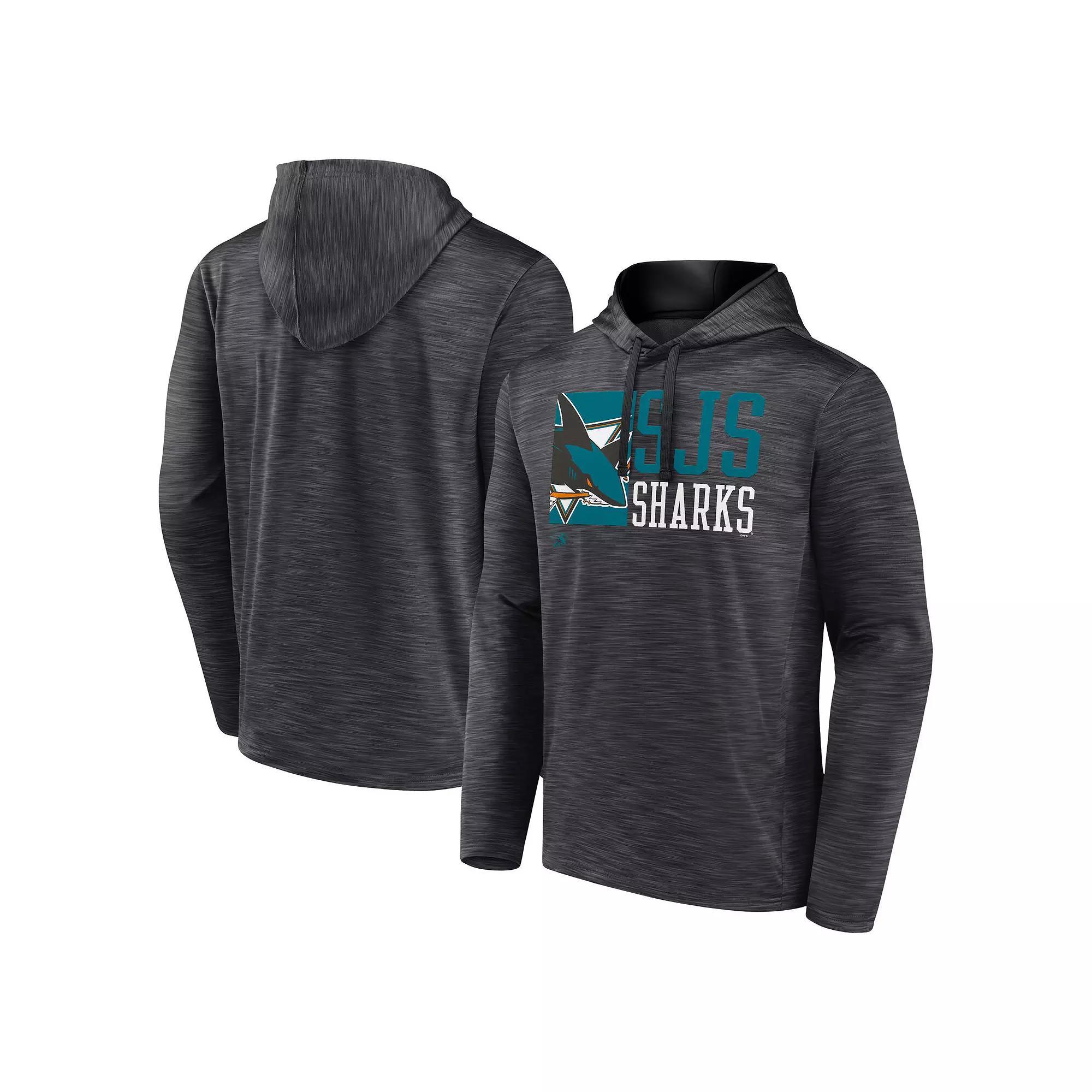 Men's Fanatics Charcoal San Jose Sharks Never Quit Pullover Hoodie,  Product Image