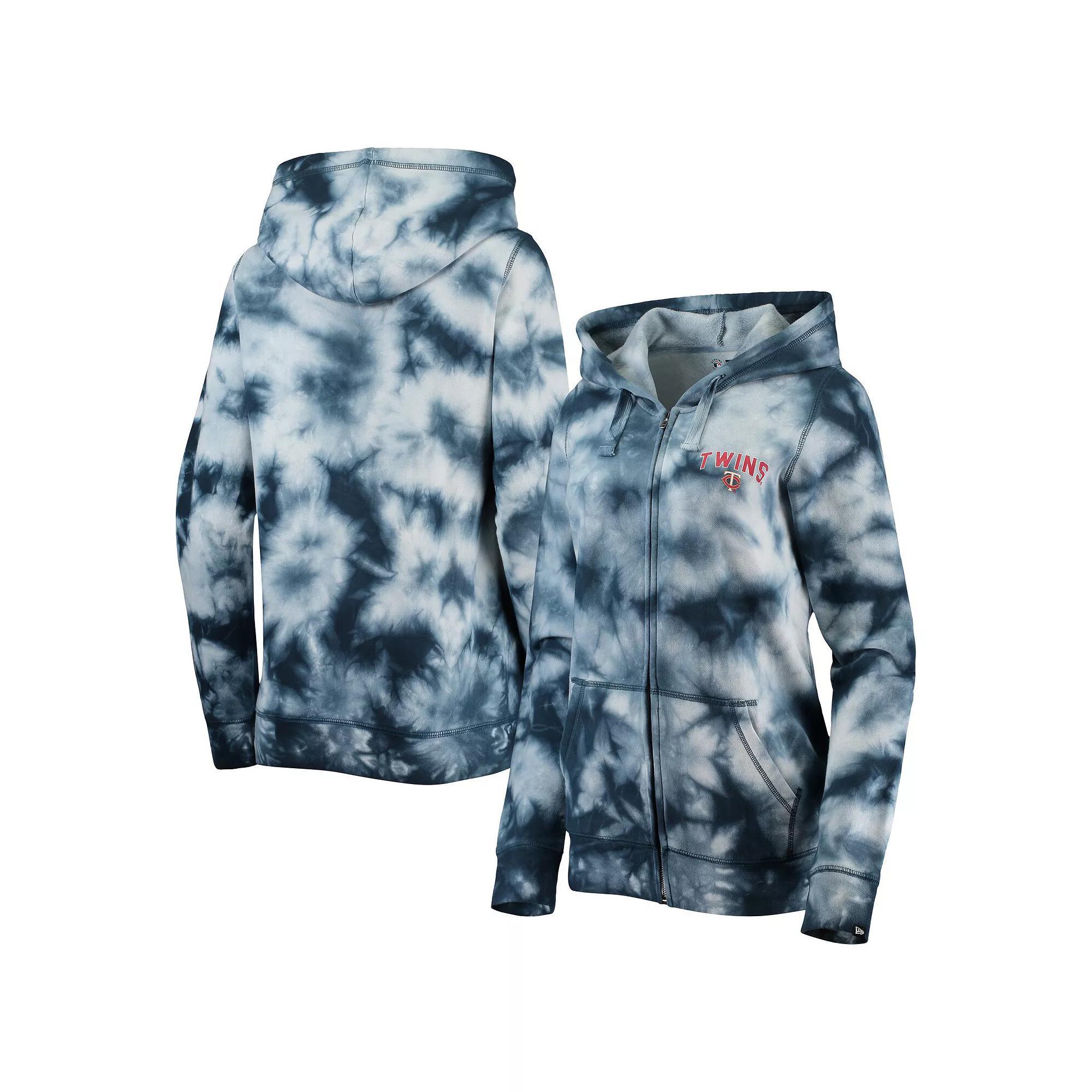 Womens New Era Navy Minnesota Twins Tie-Dye Full-Zip Hoodie Product Image