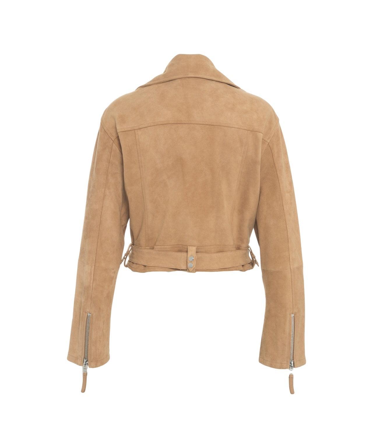 Suede leather biker jacket Product Image