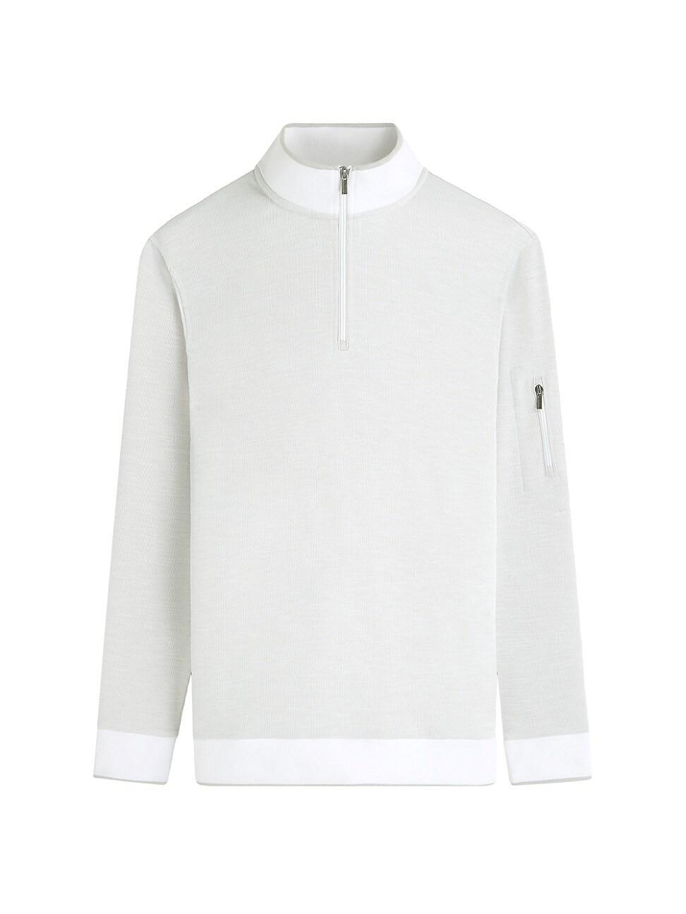 Mens Long-Sleeve Quarter-Zip Sweater Product Image