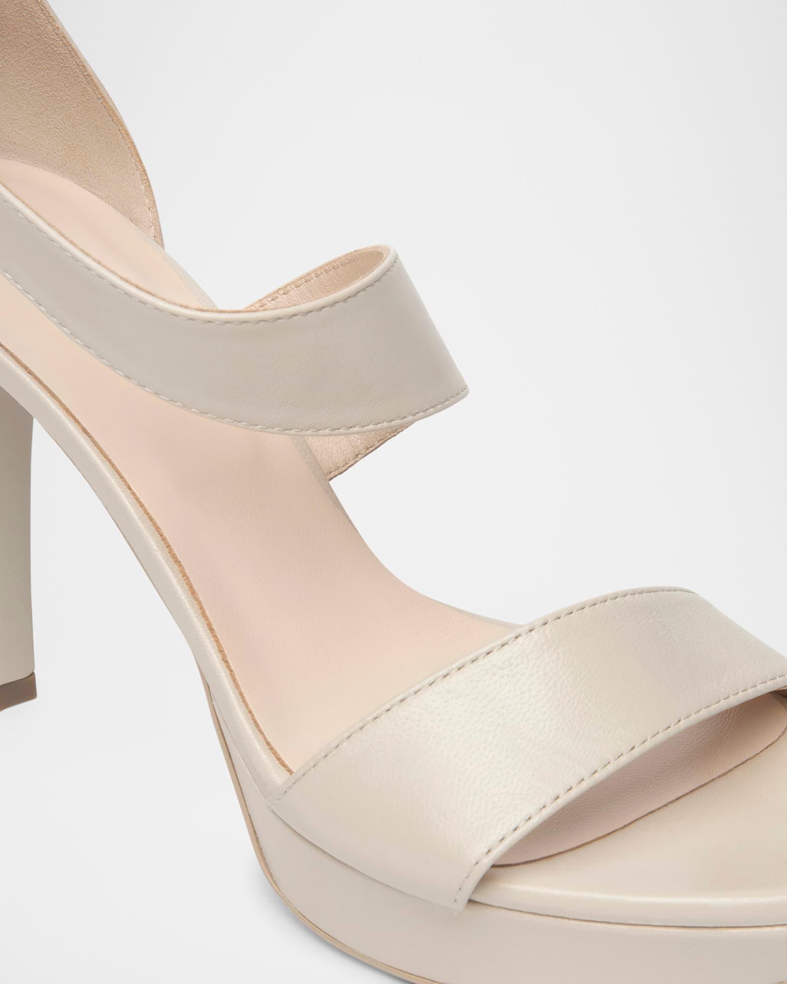 Leather Ankle-Strap Platform Sandals Product Image