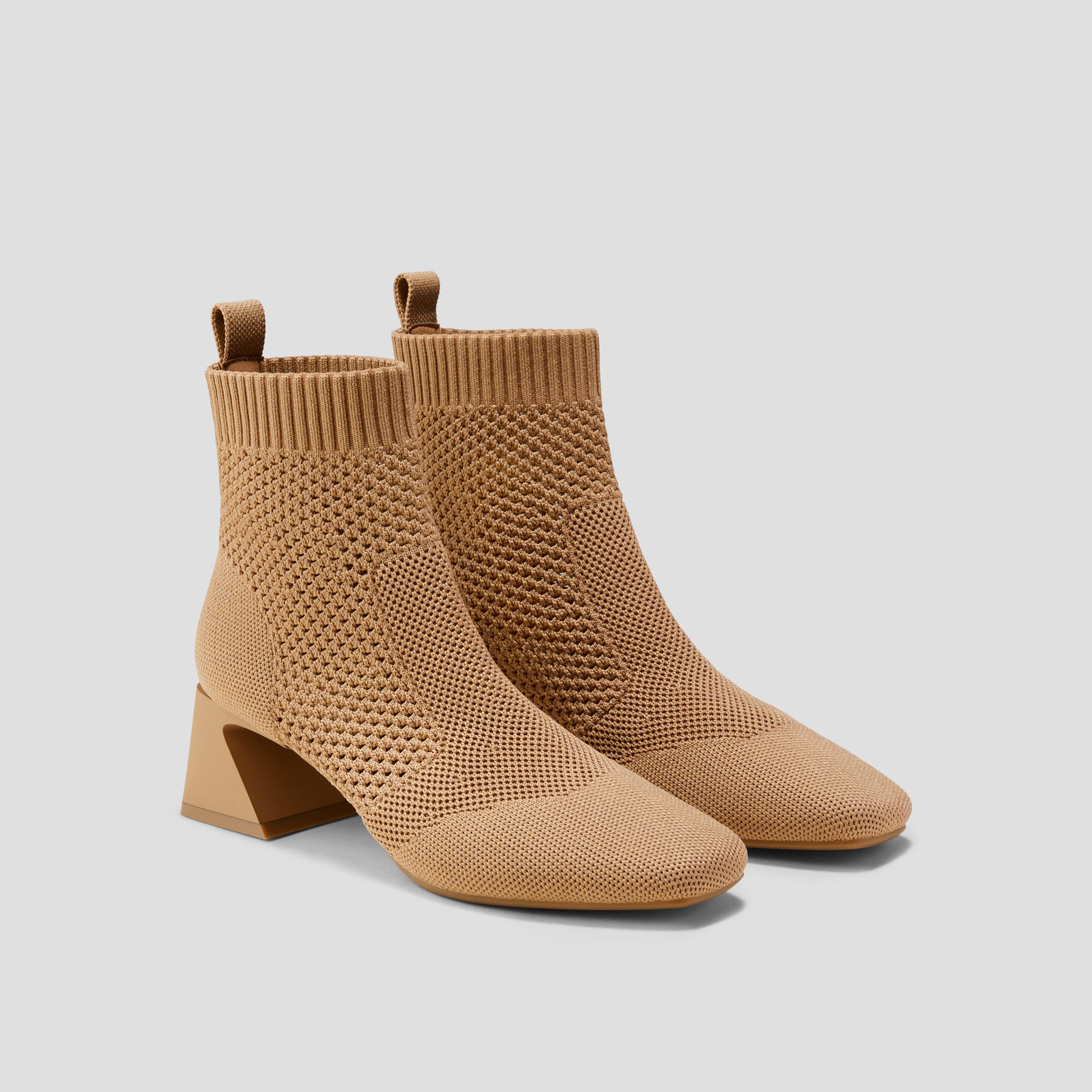 Square-Toe Perforated Heeled Boots (Melissa) Product Image