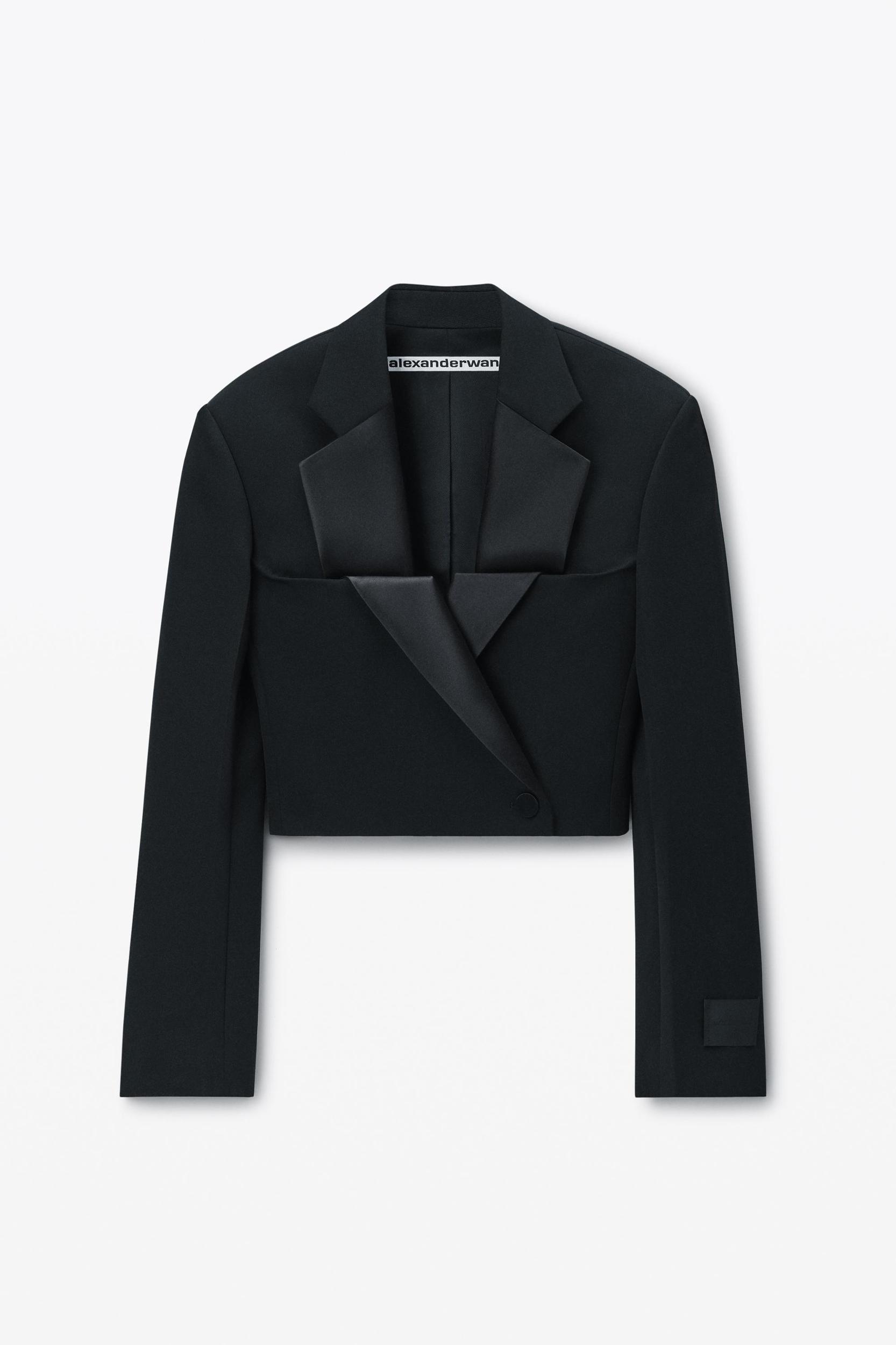 Double-breasted Tuxedo Cropped Blazer Product Image