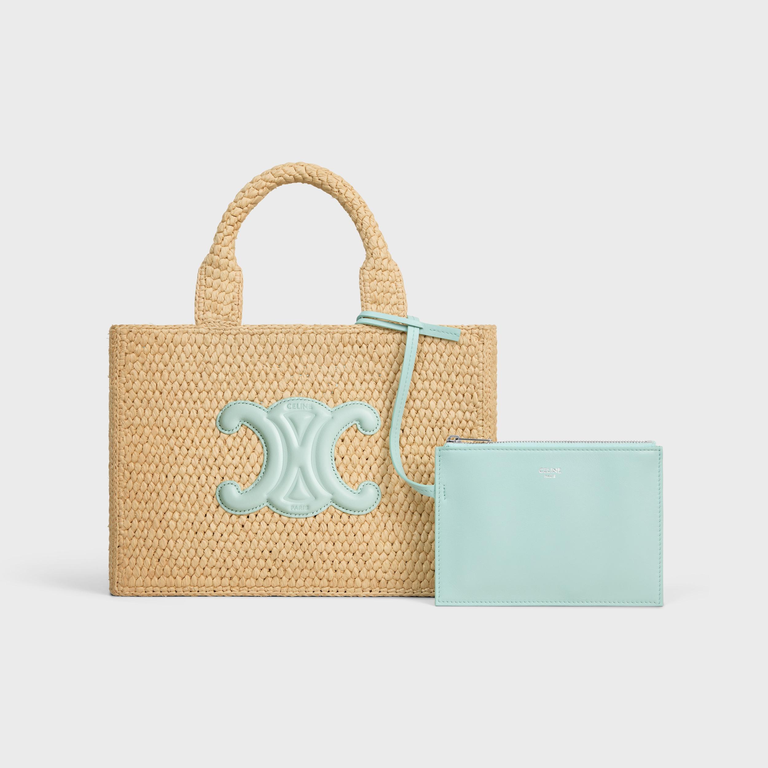 SMALL CABAS THAIS IN Raffia and calfskin Product Image