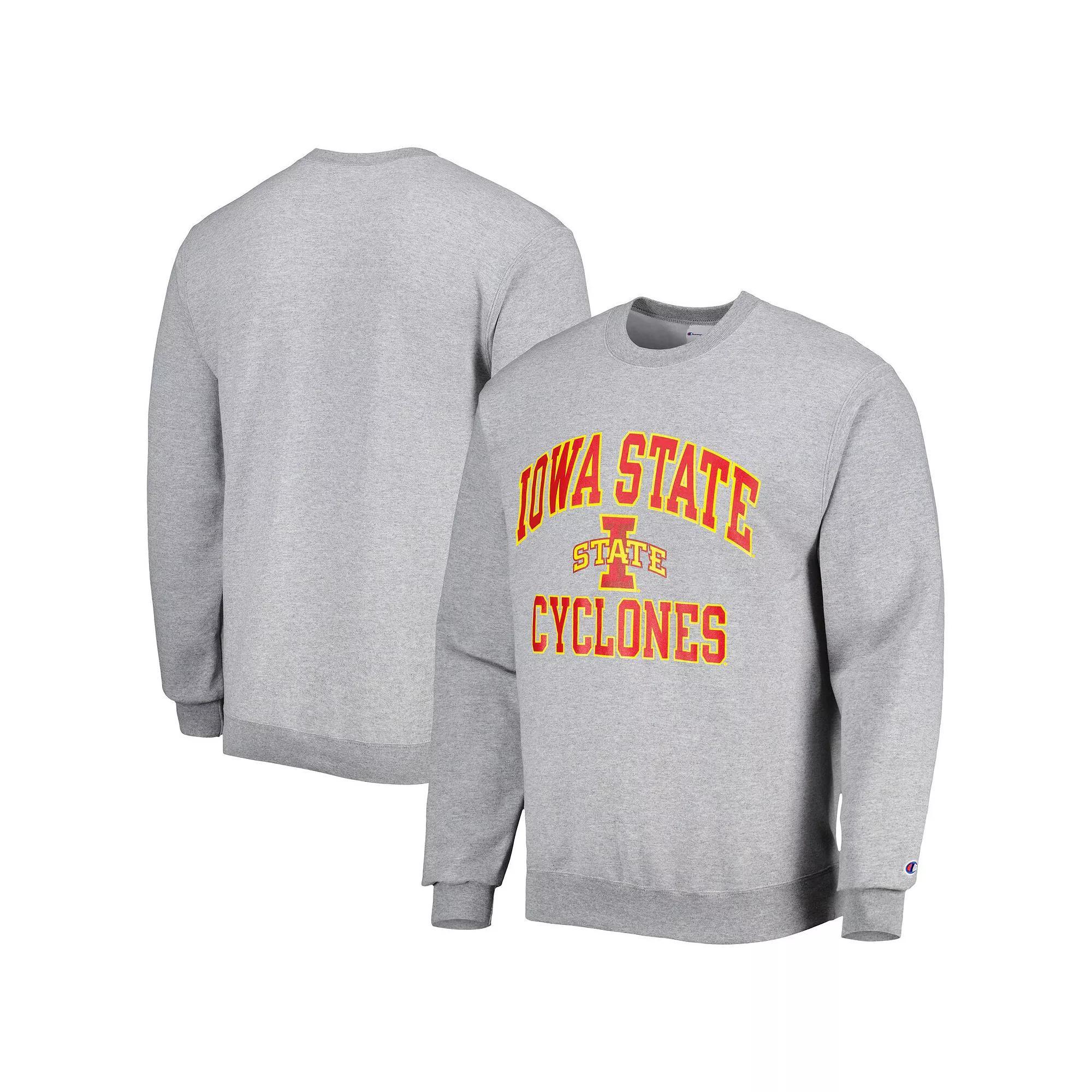 Men's Champion Heather Gray Iowa State Cyclones High Motor Pullover Sweatshirt, Size: Medium, Grey Product Image