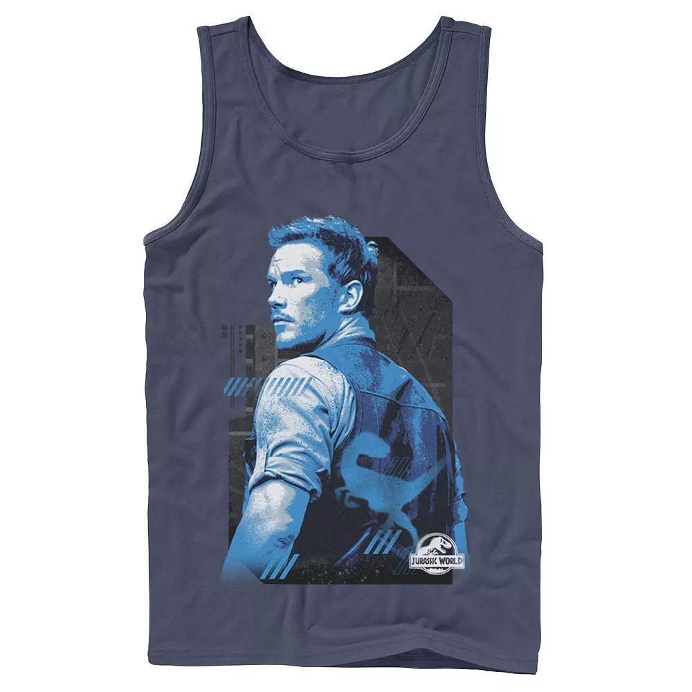 Men's Jurassic World Owen Blue Tone Portrait Tank Top,  Product Image