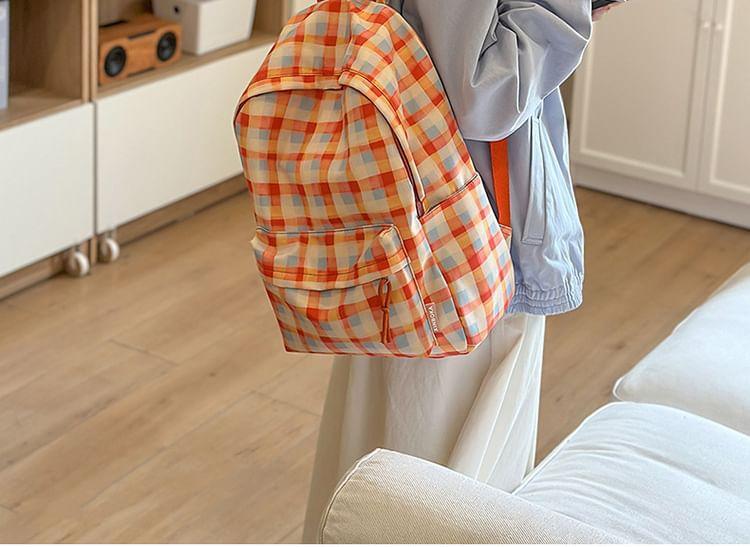 Plaid Nylon Laptop Backpack Product Image