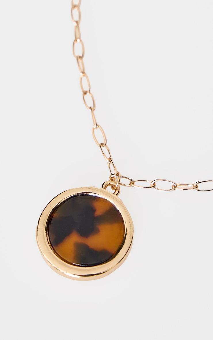 Gold Chain Tortoiseshell Pendant Necklace Product Image