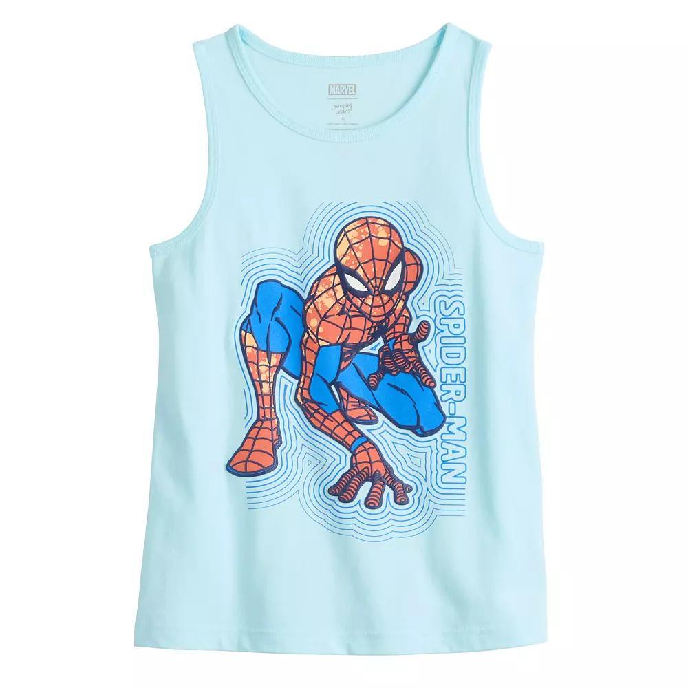 Boys 4-12 Jumping Beans® Marvel Spider-Man Basic Tank Top, Boy's, Size: 7, Blue Spiderman Lines Product Image