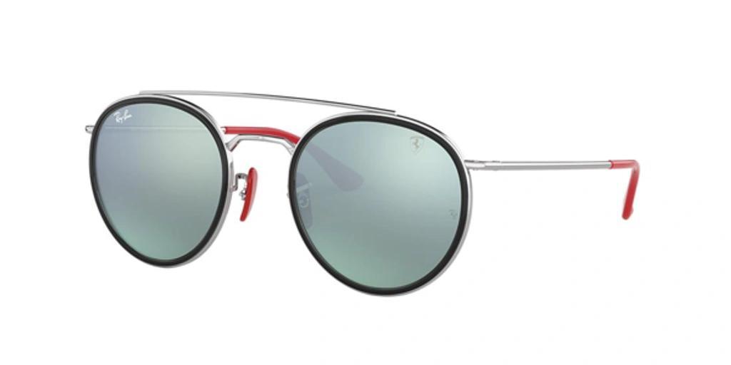 RAY BAN Rb3647m Scuderia Ferrari Collection Sunglasses Silver Frame Silver Lenses 51-22 In Silver Flash Product Image