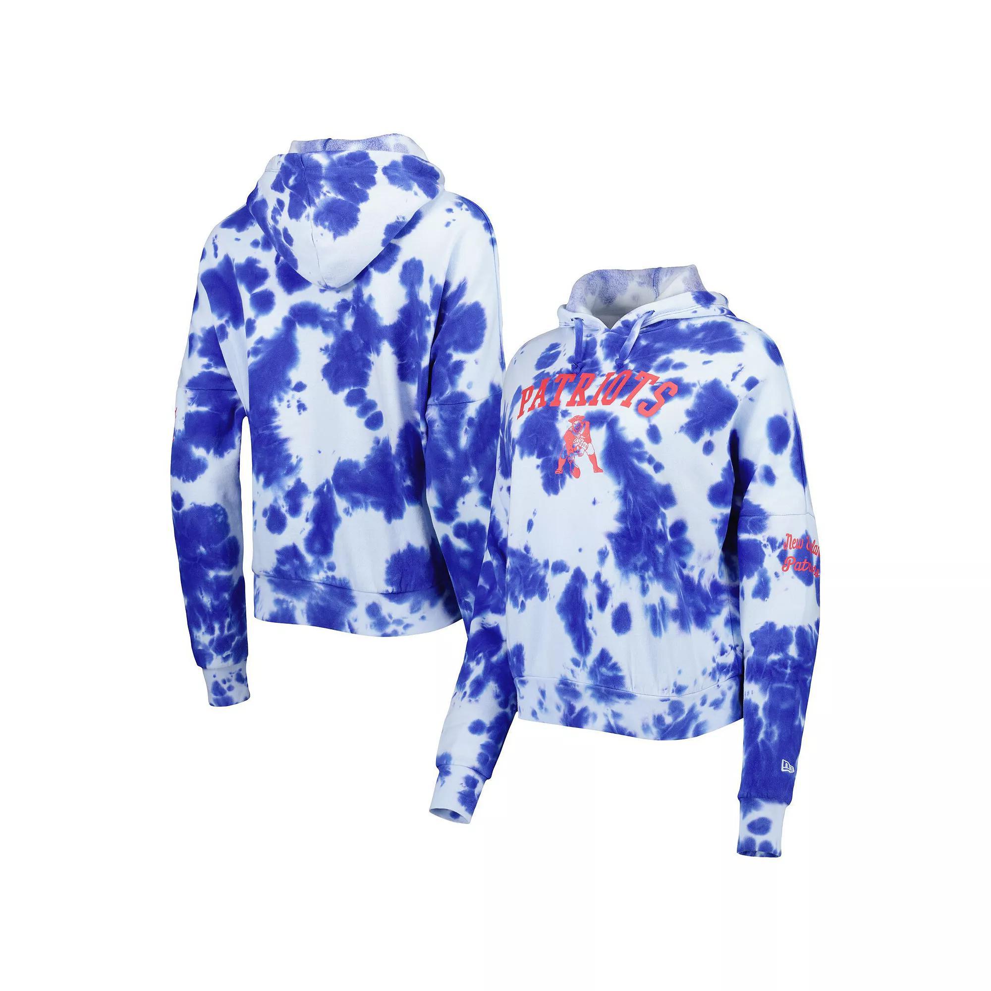 Women's New Era Royal New England Patriots Cloud Dye Fleece Pullover Hoodie, Size: XS, Blue Product Image