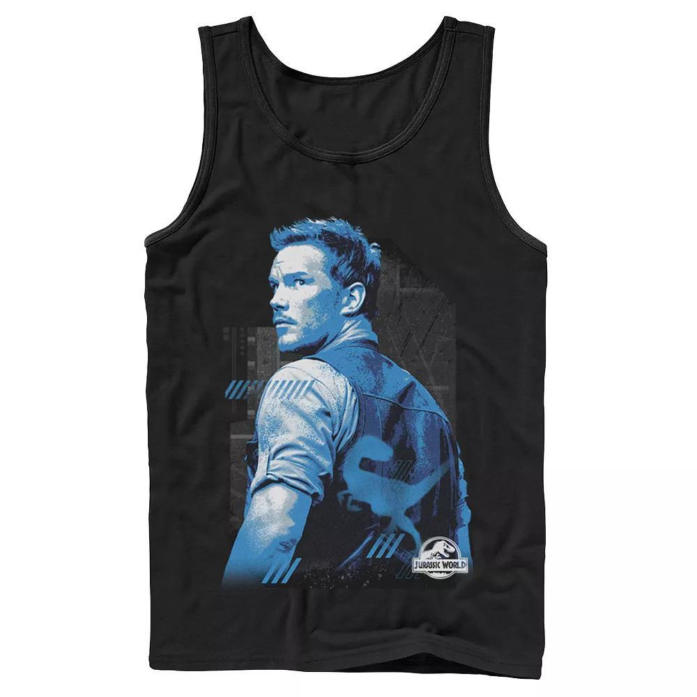 Men's Jurassic World Owen Blue Tone Portrait Tank Top,  Product Image