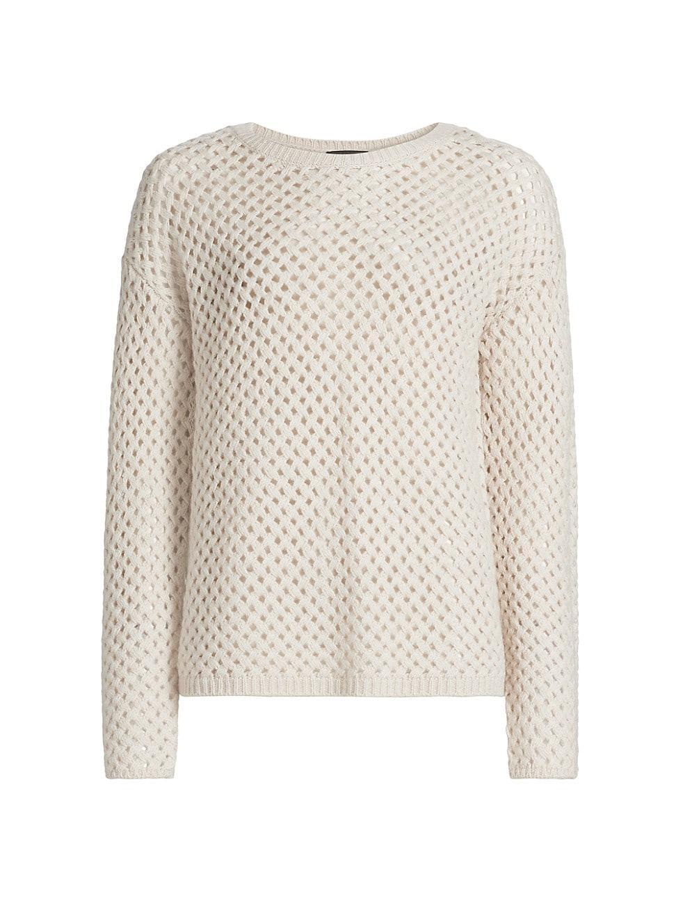 Womens Open-Knit Cashmere Sweater Product Image